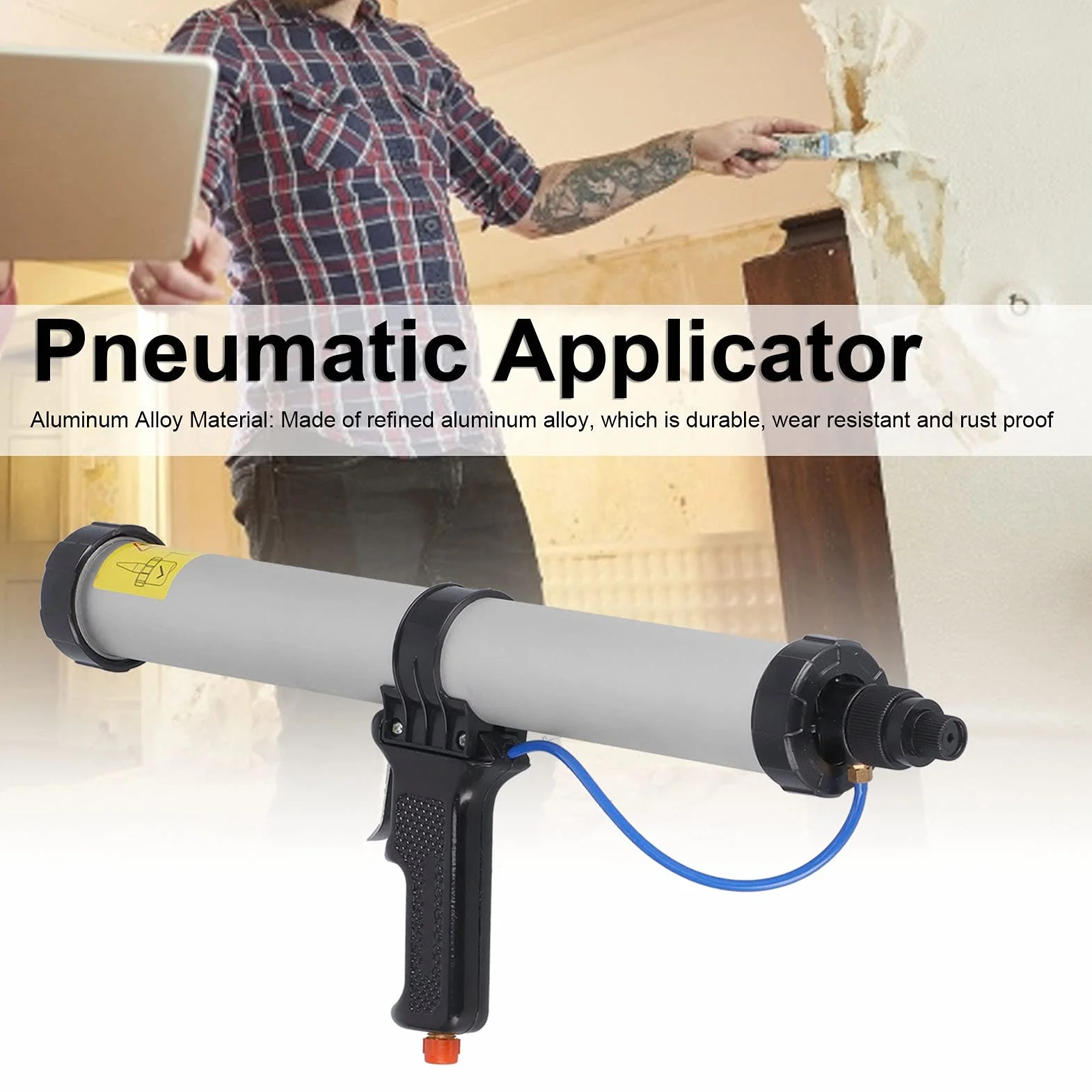 Aluminium Calking Home Pneumatyka 20 Uncji Pneumatyczny Pistolet Uszczelniający Aplikator ze Stopu Aluminium Narzędzia Przemysłowe do Statków Pojemniki 600Ml