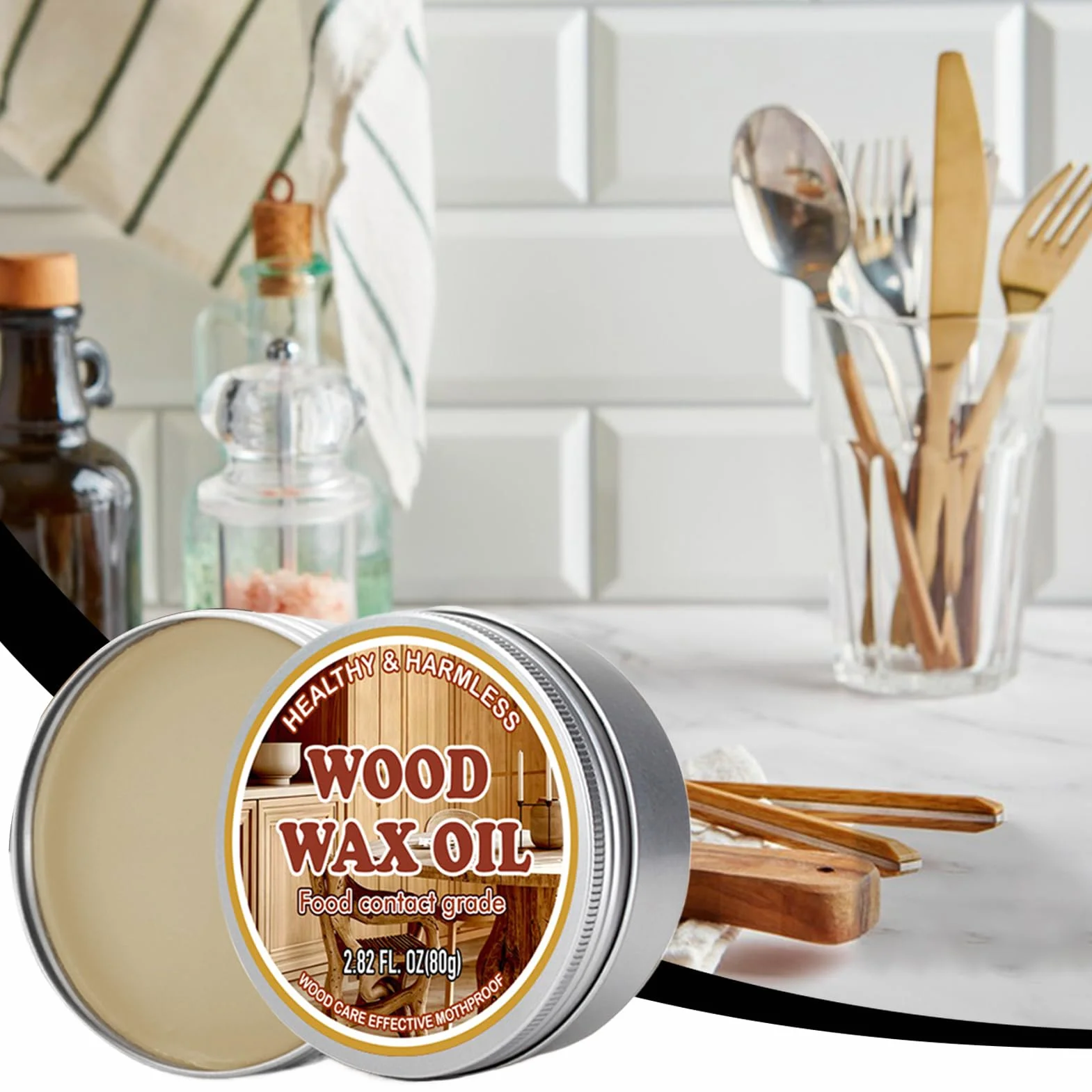 Wosk do drewnianych desek do krojenia - produkt do pielęgnacji deski do krojenia | Naturalna pielęgnacja mebli i szuflad 80g