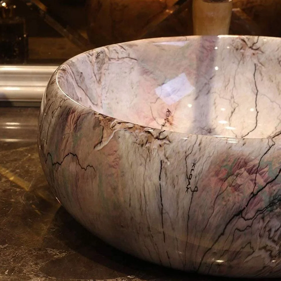 Umywalka W Stylu Retro, Artystyczna, Porcelanowa, Ceramiczna, Umywalka Nablatowa, Szafka, Okrągły, Mały Prezent,