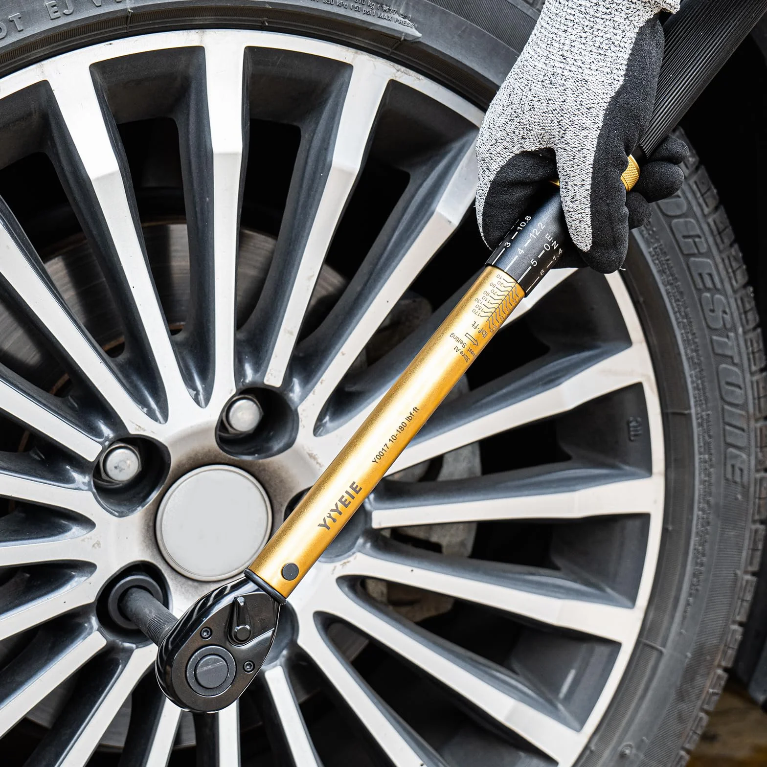 YIYEIE Zestaw 22 kluczy dynamometrycznych 1/2", 10-227 Nm, klucz dynamometryczny z nasadkami i adapterami, mikro 0,3 m, grzechotka 72 zębami, głowica szybkomocująca, narzędzie do momentu obrotowego