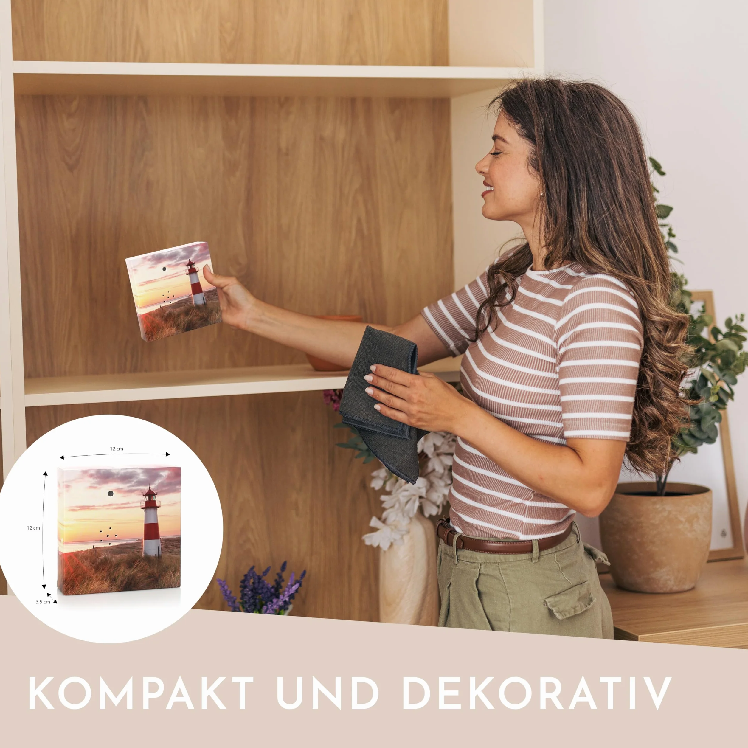 Nordstern skrzynka muzyczna z dźwiękiem morza z czujnikiem ruchu i regulatorem głośności 12x12 cm