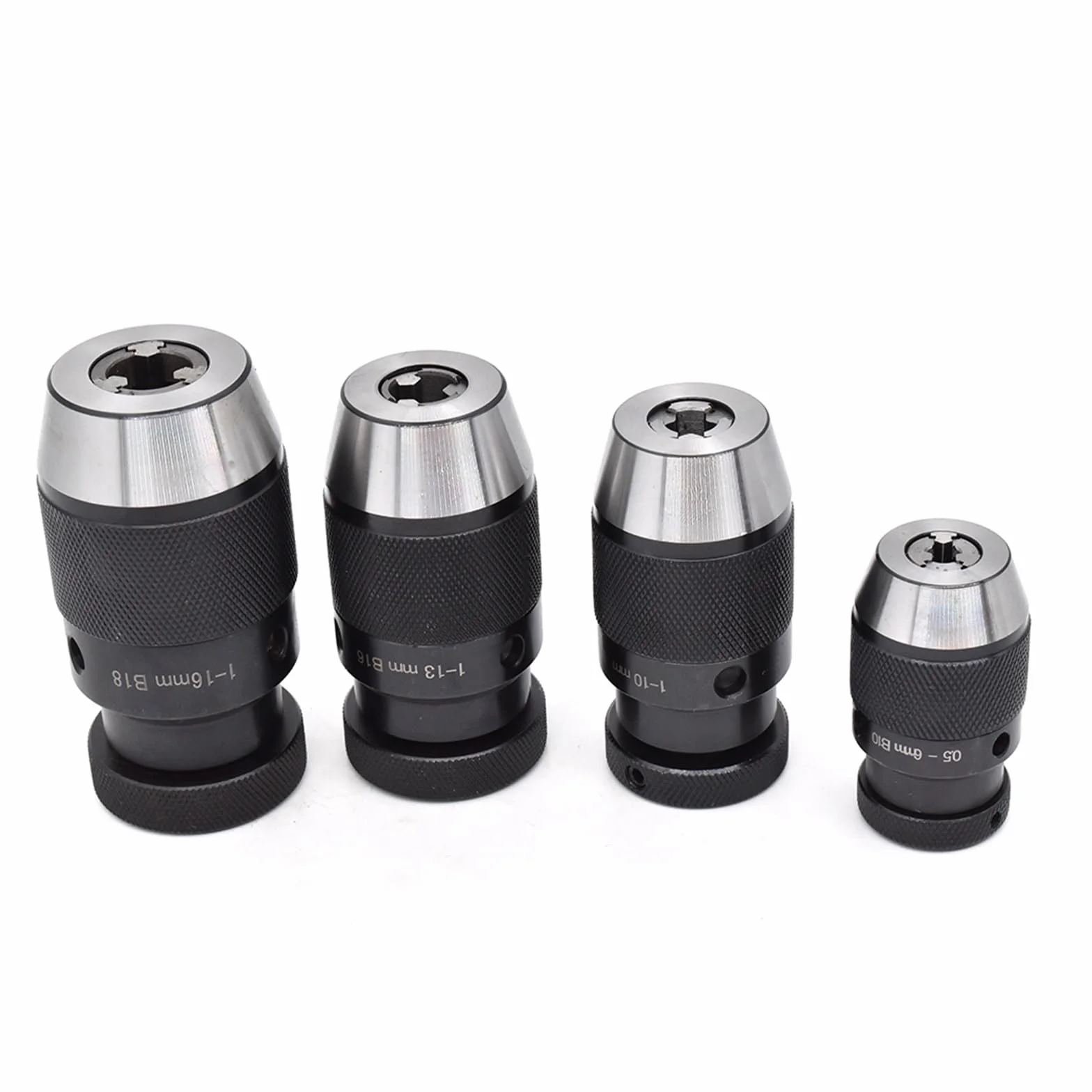 1 sztuk wkład B18 B22 automatyczny uchwyt wiertarski B10 B12 B16 uchwyt wiertarski samozaciskowy uchwyt gwintowany bezkluczykowy do wiertarki (Color : B10(0.5MM-6MM))