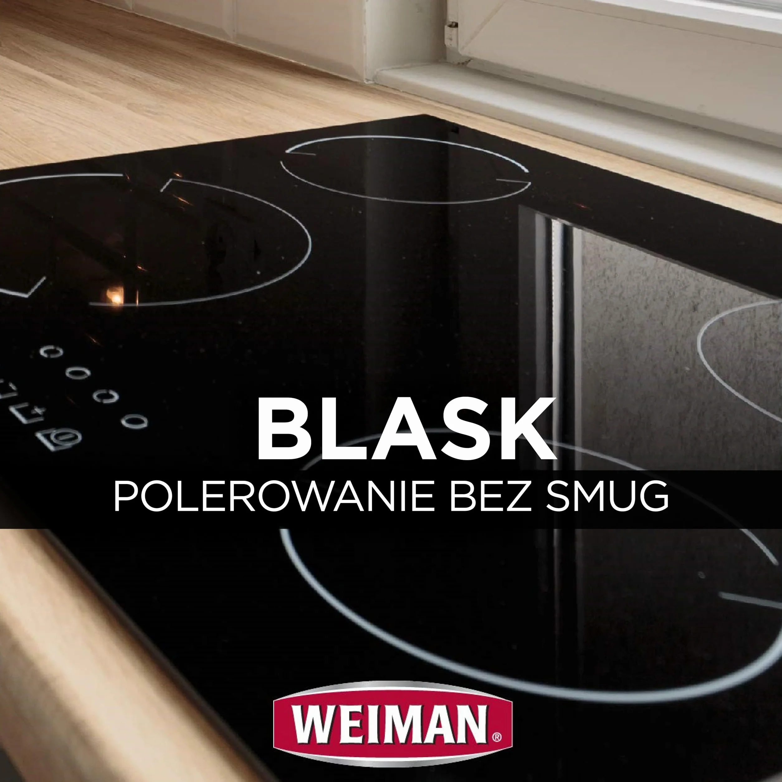 Weiman Glass Cook Top Cleaner and Polish - Zestaw do czyszczenia płyt kuchennych z gąbką do szorowania - 300 ml