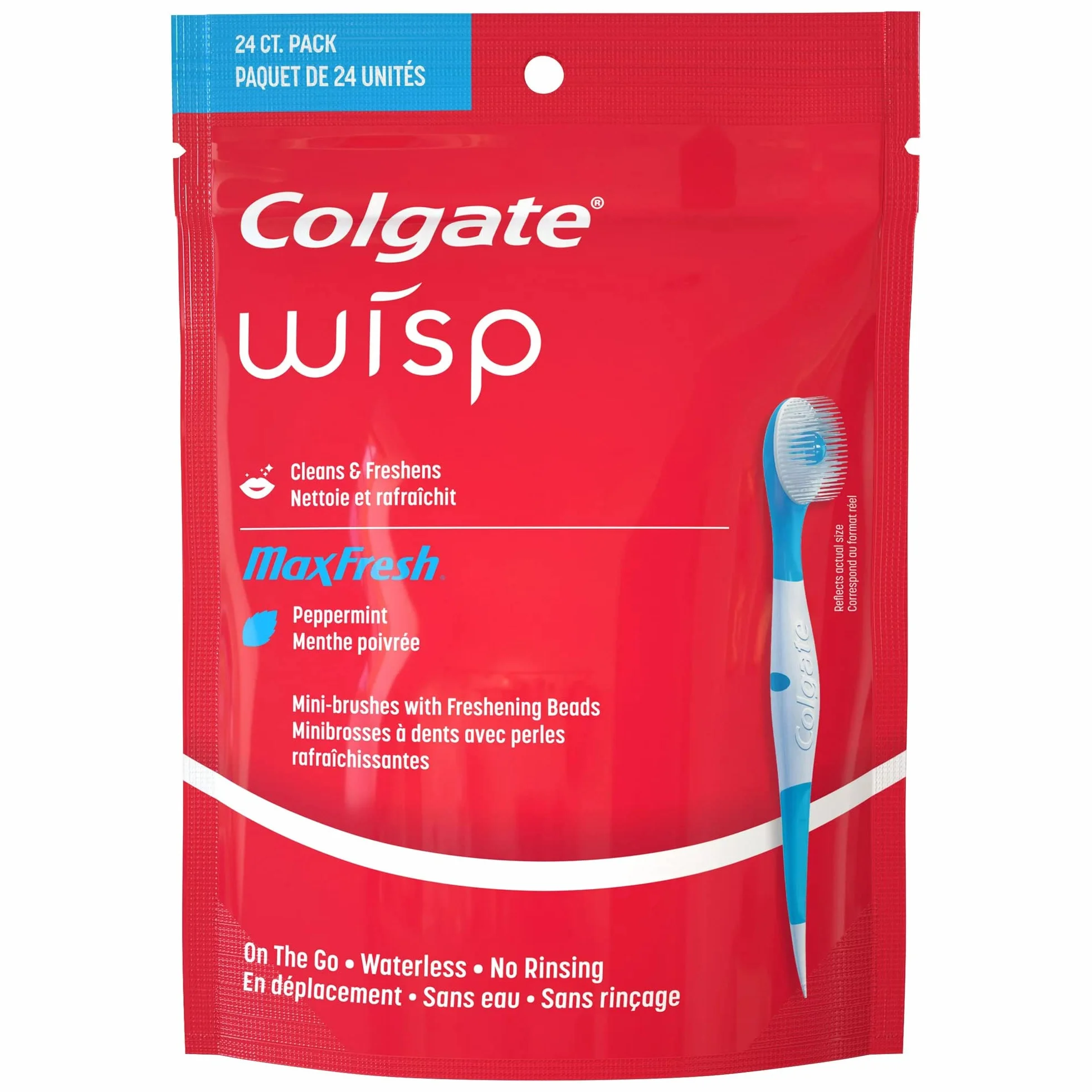 Colgate Wisp Portable Mini-Brush Max Fresh, Peppermint, 2 sztuki (24 sztuki)