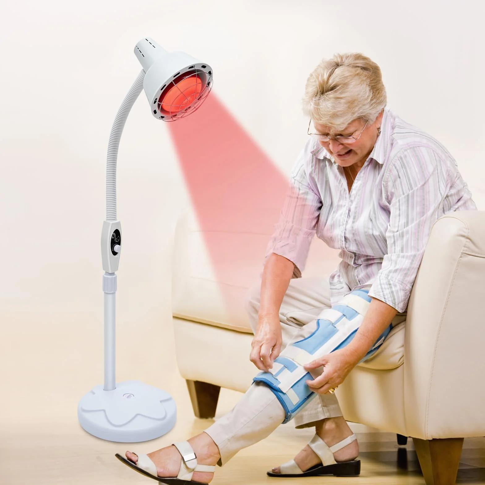 Świecąca podgrzewana lampa na podczerwień, stacja stojąca lampa grzewcza terapia światłem do salonu piękności i użytku domowego 220V 275W 1 sztuka