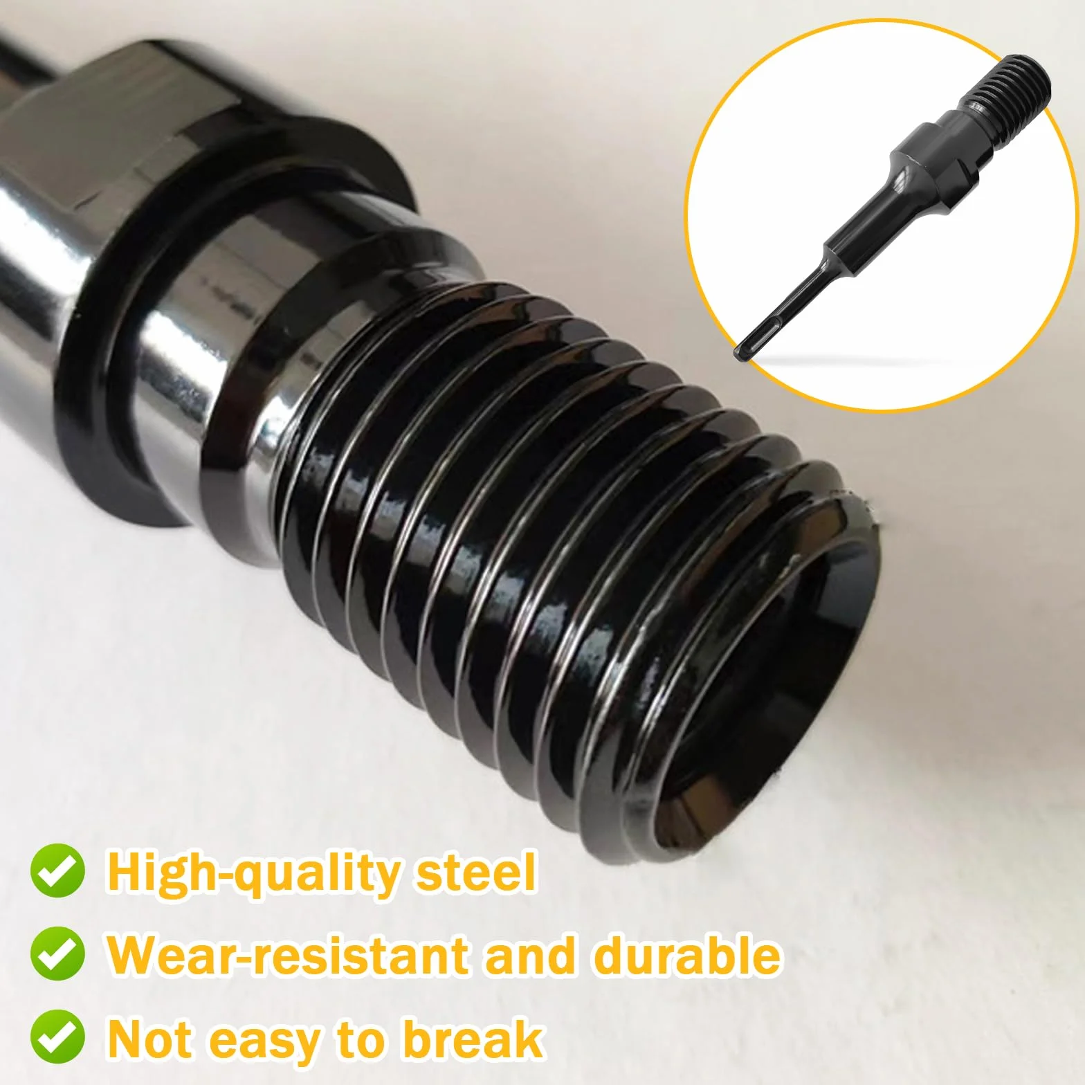 UNC SDS Adapter: 1 1/4 UNC na SDS Plus adapter do diamentowej koronki wiertniczej, adapter do wiertła rdzeniowego, adapter do wierteł betonowych, lekkie przedłużanie wiercenia, niełatwe do