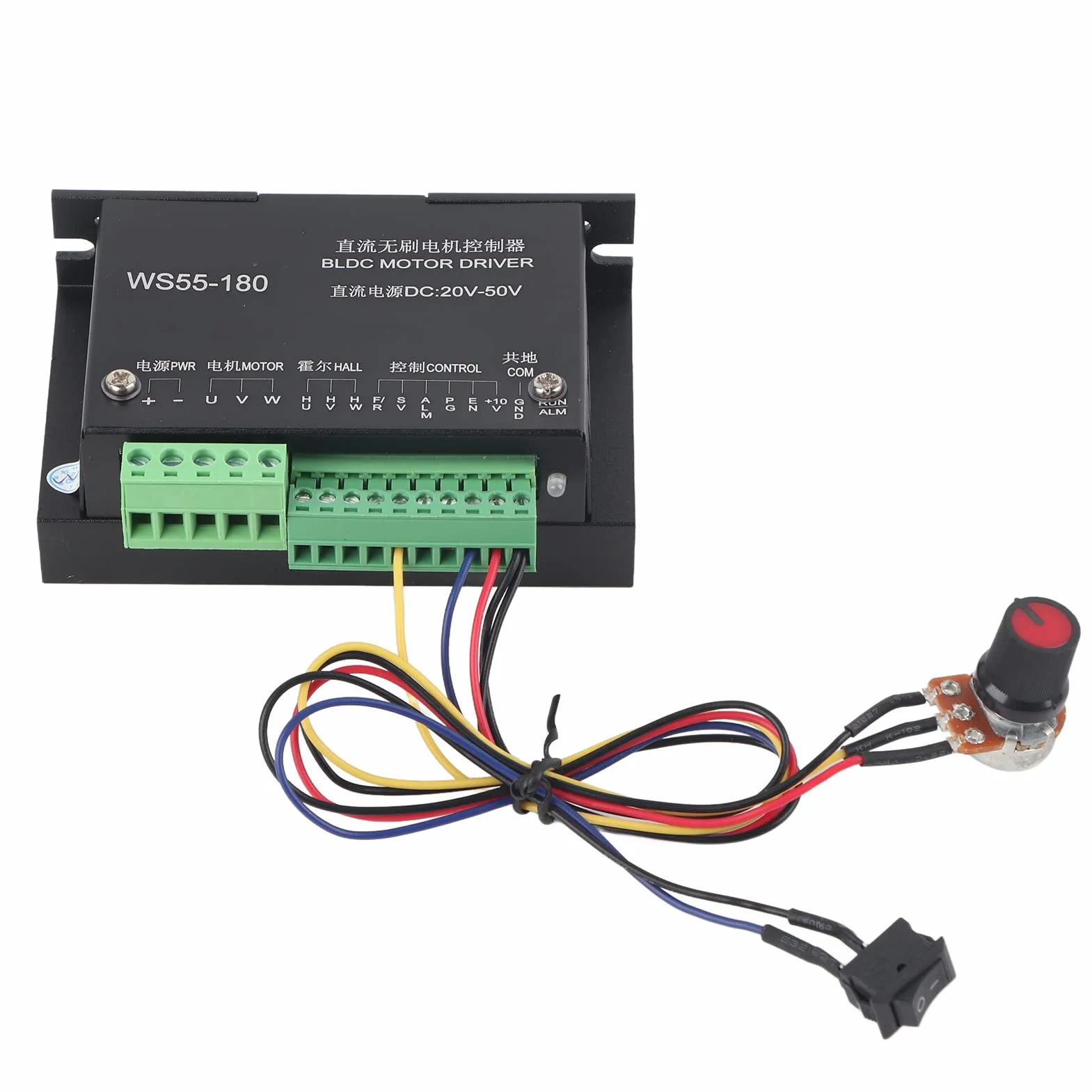 Sterownik sterownika silnika BLDC Wysokowydajne wrzeciono bezszczotkowe CNC 20 V 50 V WS55 180 do elektronarzędzi i małego sprzętu z zabezpieczeniem nadprądowym