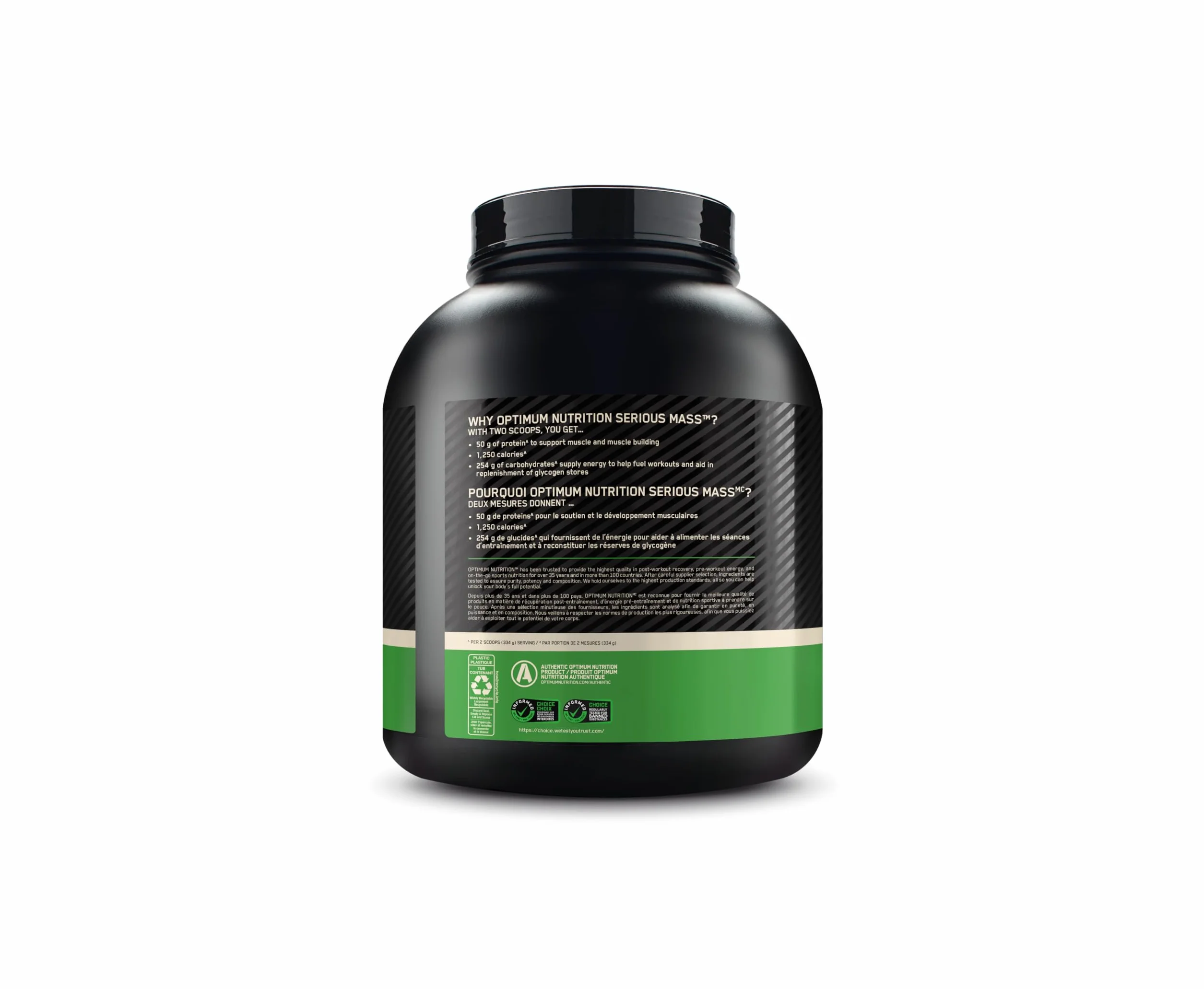 Optimum Nutrition Serious Mass Wysokokaloryczna Odżywka Białkowa, Gainer na Wzrost Masy Mięśniowej, 25 Witamin i Minerałów, Monohydrat Kreatyny i Glutamina, Smak Waniliowy, 8 Porcji, 2,73 kg