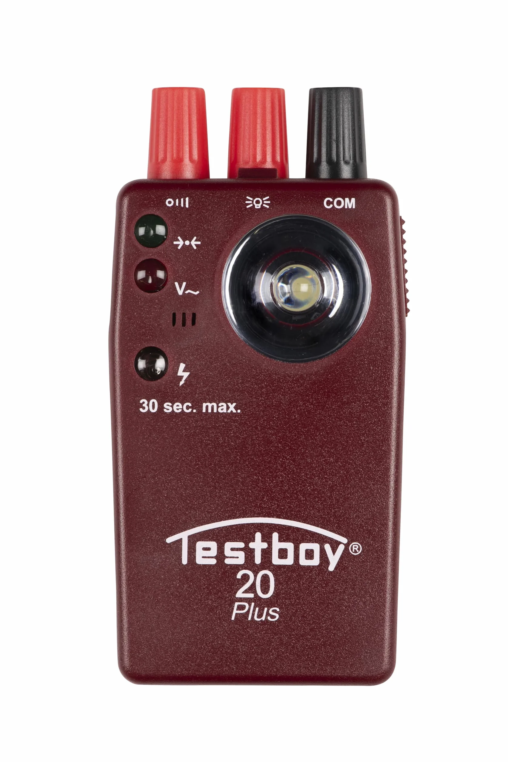 Testboy 20 Plus tester ciągłości zabezpieczony przed obcym napięciem CAT II 300 V, narzędzie dla elektryków (bezdotykowy czujnik napięcia, latarka LED dużej mocy, sekundniki), czerwony