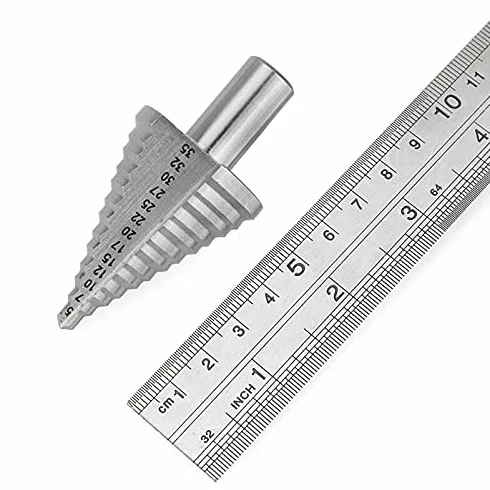 HSS wiertło stopniowe [Ø 5-35 mm] I trzon trójkątny 13 mm, idealne do metalu, drewna, tworzyw sztucznych - 13 stopni wiertła stożkowego