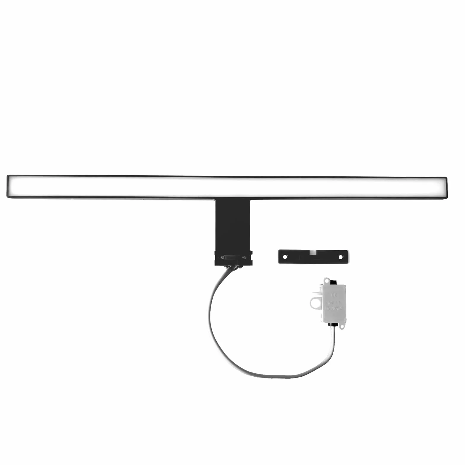 Lampa lustrzana LED, czarna, 50 cm, lampa łazienkowa, lampa do makijażu, do łazienki, lampa wystająca, oświetlenie szafy, lampa zaciskowa, neutralna biel, 230 V, 650 lm, IP44, 7 W