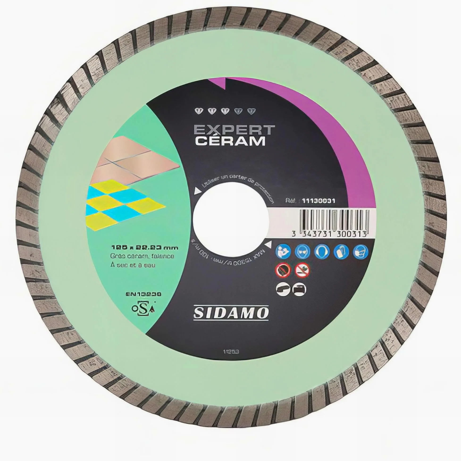 Sidamo - EXPERT Tarcza diamentowa CERAM D. 125 x 22,23 x wys. 7 mm Kamionka porcelanowa/ceramika - 11130031 - Sidamo