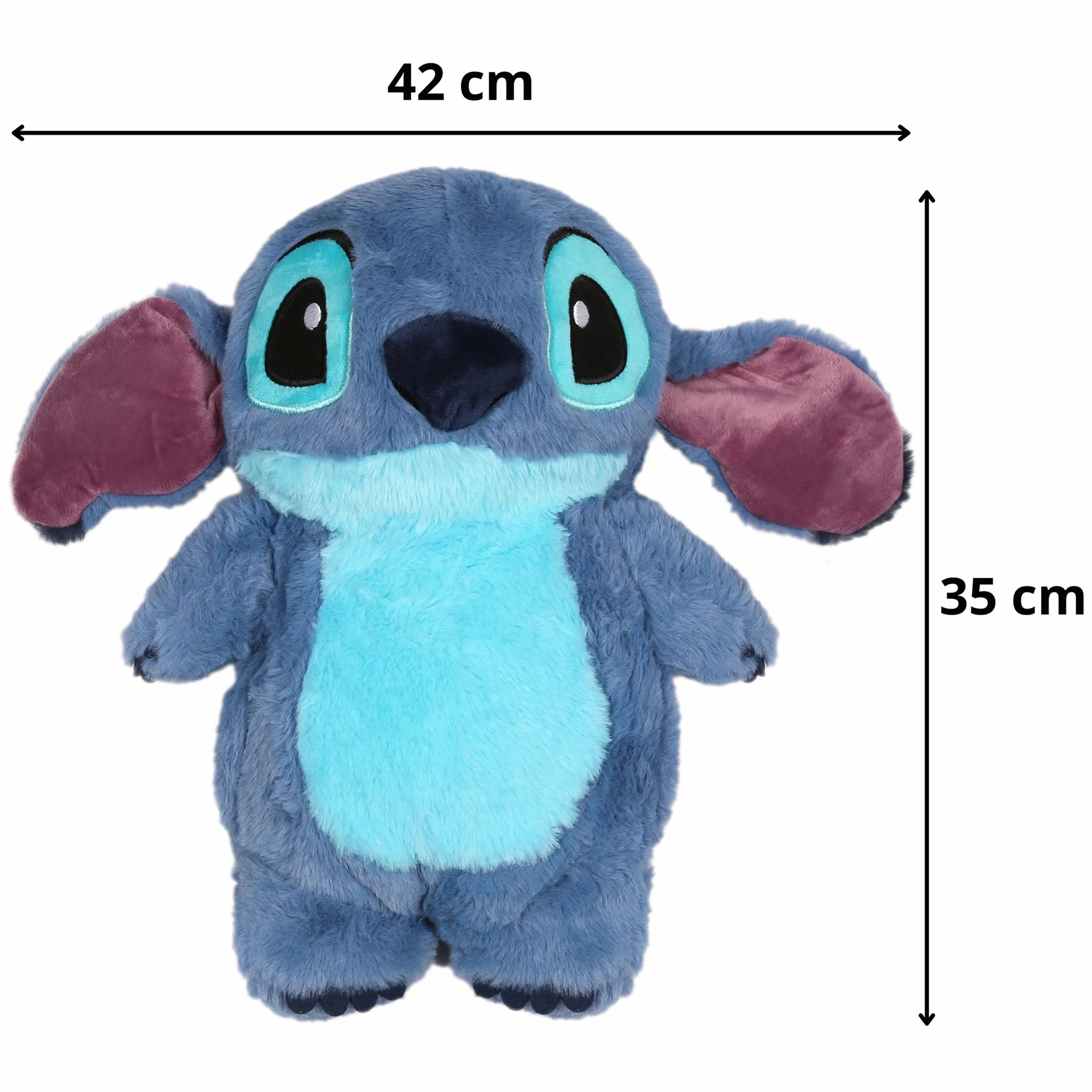 DISNEY Stitch Gumowy termofor z MIĘKKĄ poszewką, DUŻY ogrzewacz w pokrowcu NA WODĘ, Maskotka 750 ml (Stitch)