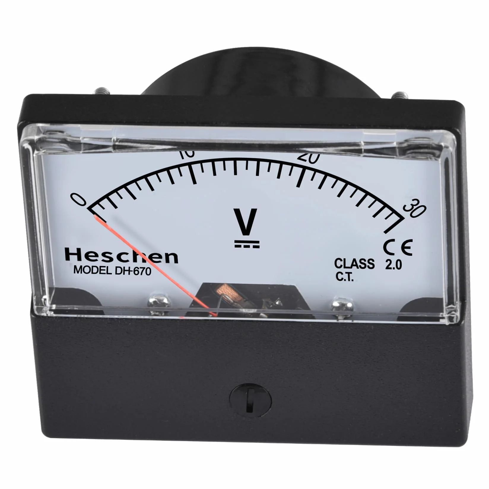 Heschen Woltomierz prostokątny, panel analogowy, miernik napięcia, 670, styl DC 0-30 V, klasa 2.0