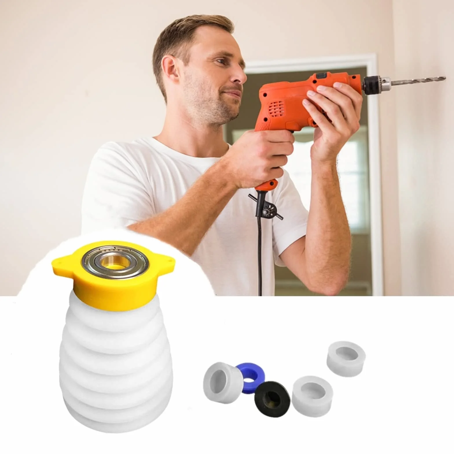 Saycker Osłona przeciwpyłowa do wiertarki elektrycznej, pyłoszczelna osłona młota elektrycznego, akcesoria do elektronarzędzi (S, 116 mm)