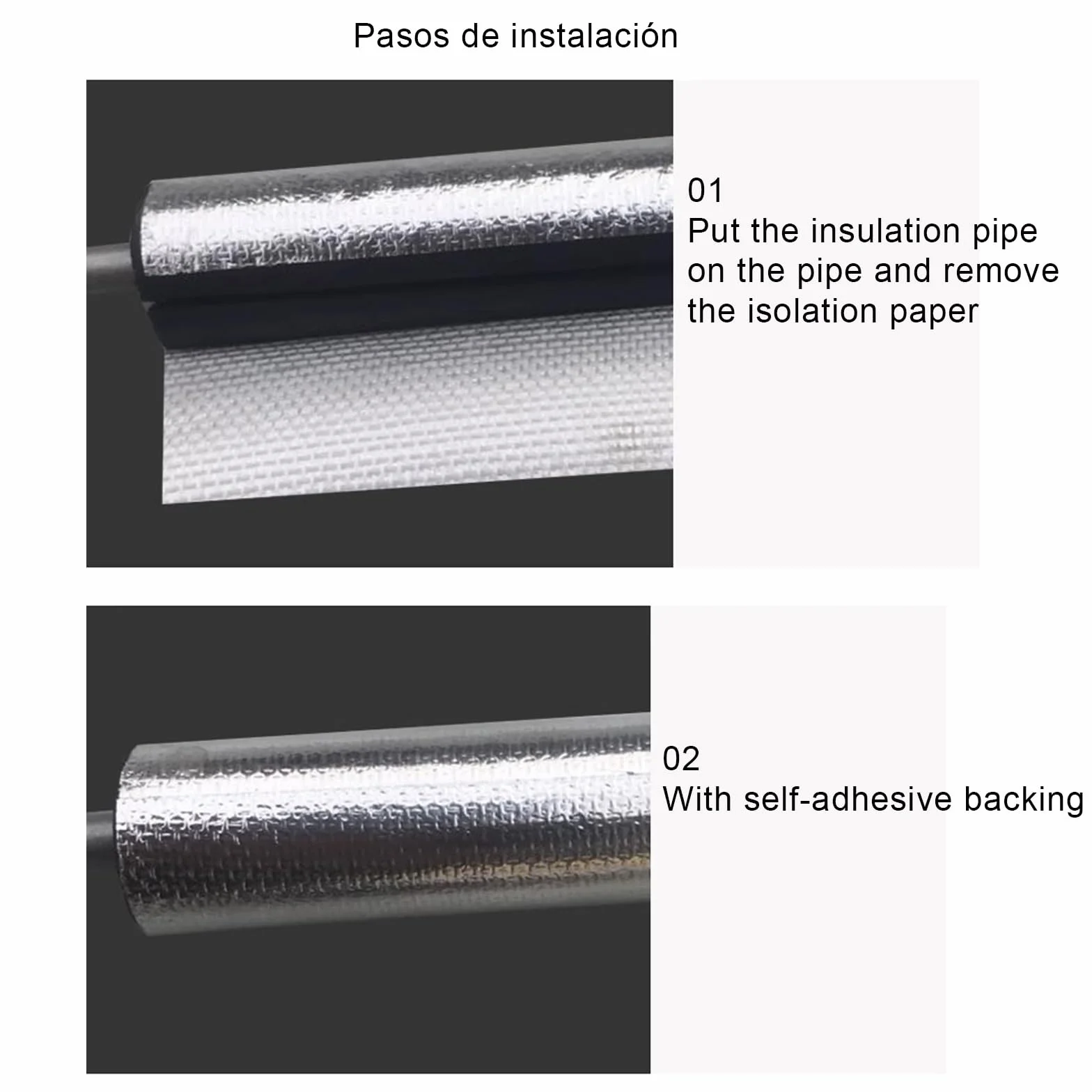 Pipe Insulation, pipe Sleeve Insulation Cotton, Self-adhesive pipe Wrapped foam pipe, Suitable for Air Conditioner Outdoor pipe, solar Water Heater Pipe(10 * 16mm/0.4 * 0.6in)