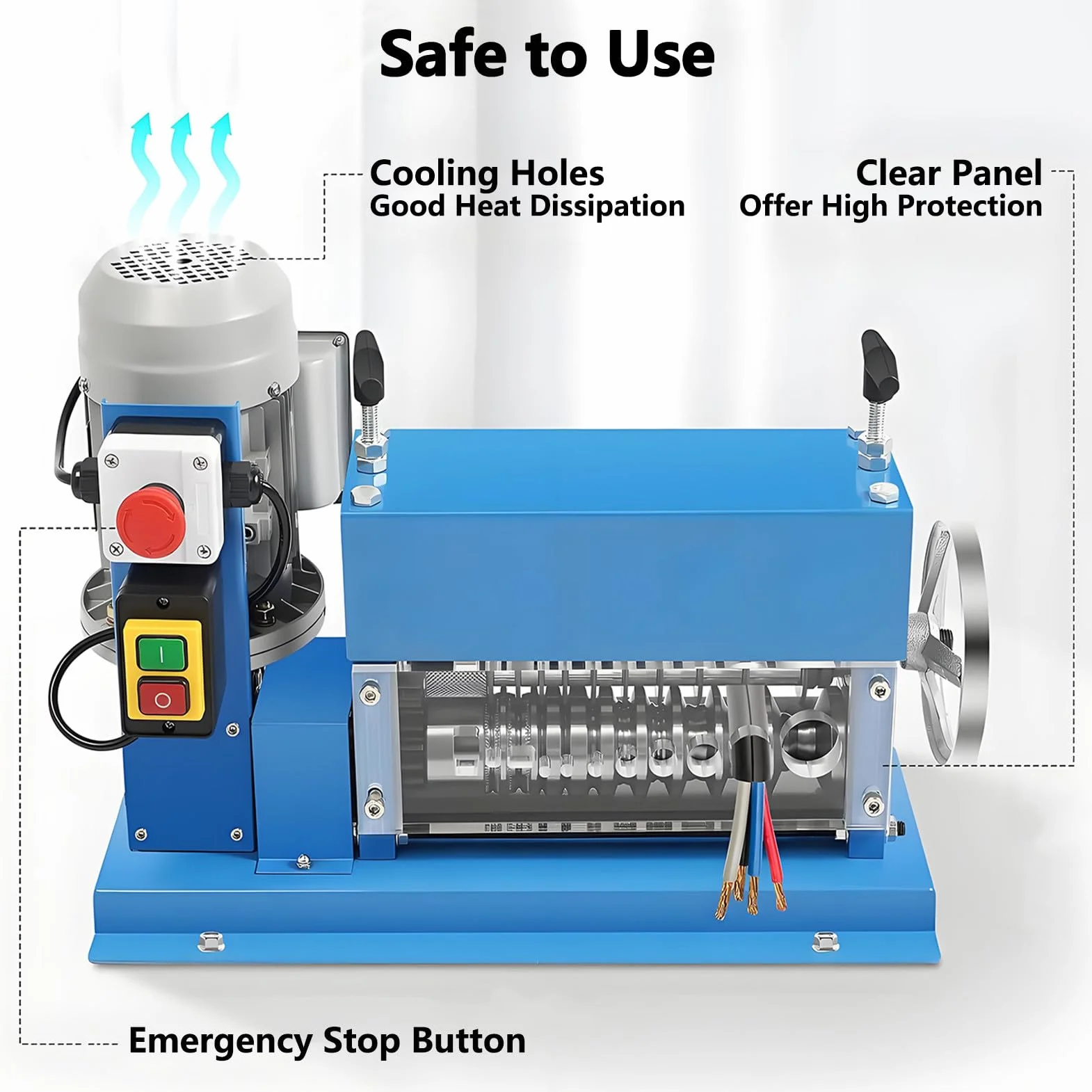 Elektryczna maszyna do ściągania izolacji, automatyczny ściągacz kabli z 11 kanałami i 10 ostrzami, do zakresu przewodów 1,5-38 mm, idealna do wydajnego zdejmowania kabli