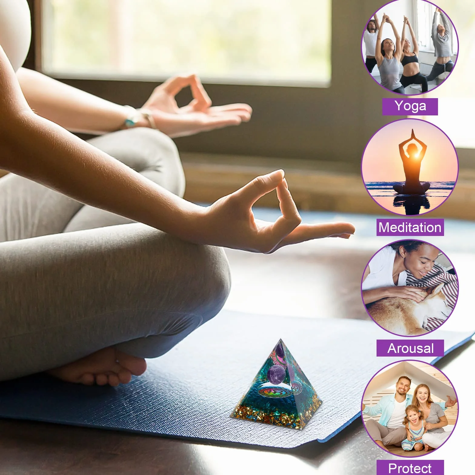 Piramida orgonitowa kryształowa Reiki 6 cm dekoracja domu prezent duchowy energia uzdrawianie czakry medytacja joga