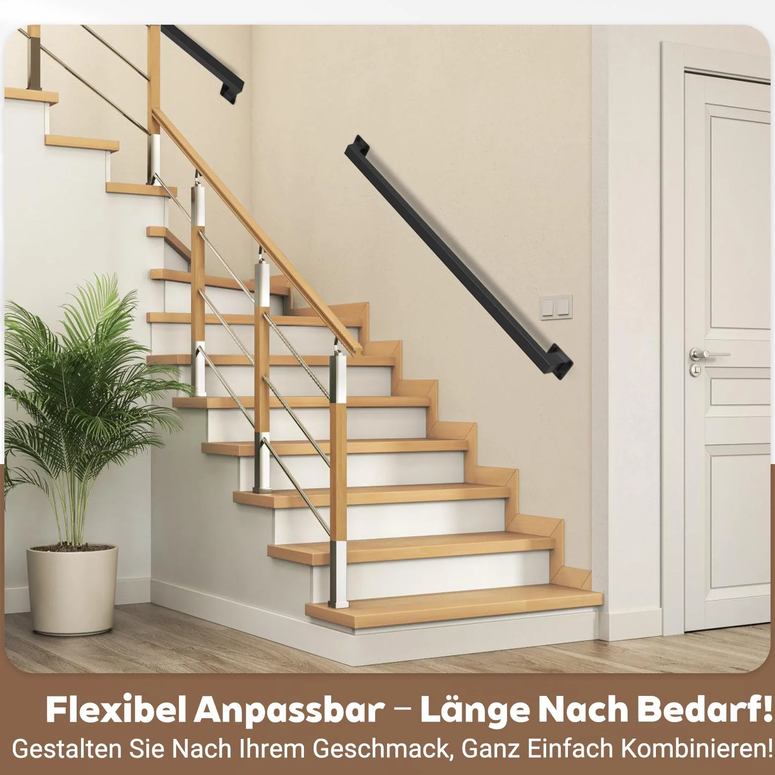 Poręcz schodowa czarna kwadratowa 120 cm do schodów balustrady balkon
