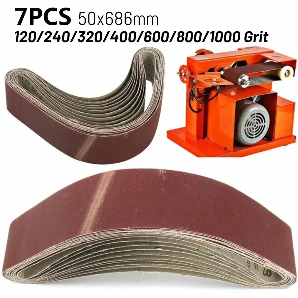 Szlifierka taśmowa pasy szlifierskie 10 sztuk taśma ścierna 120/240/320/400/600/800/1000 Grit 50x686mm narzędzia do szlifowania drewna
