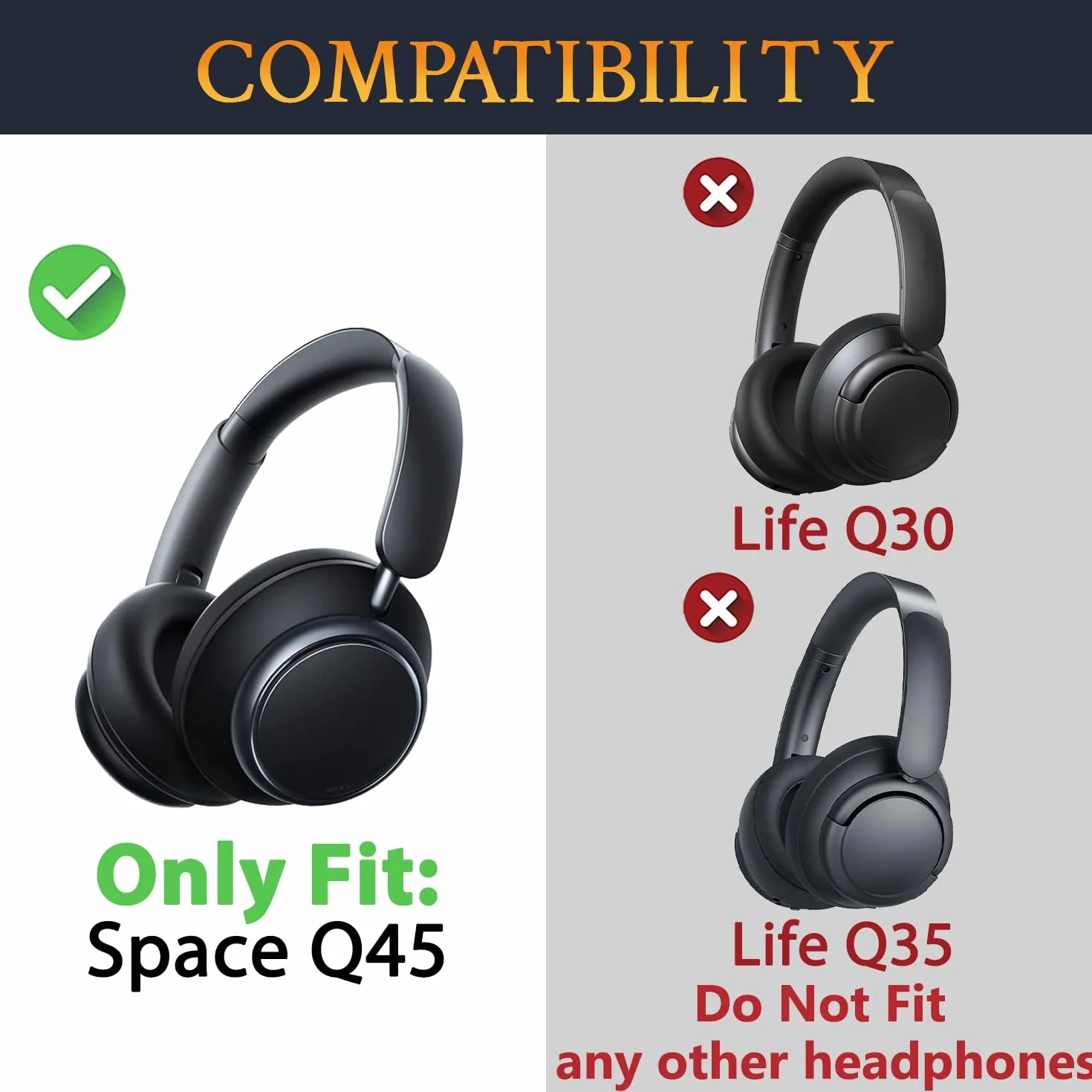 SOULWIT Osłona pałąka do Anker Soundcore Space Q45 słuchawek, część zamienna do naprawy pałąka