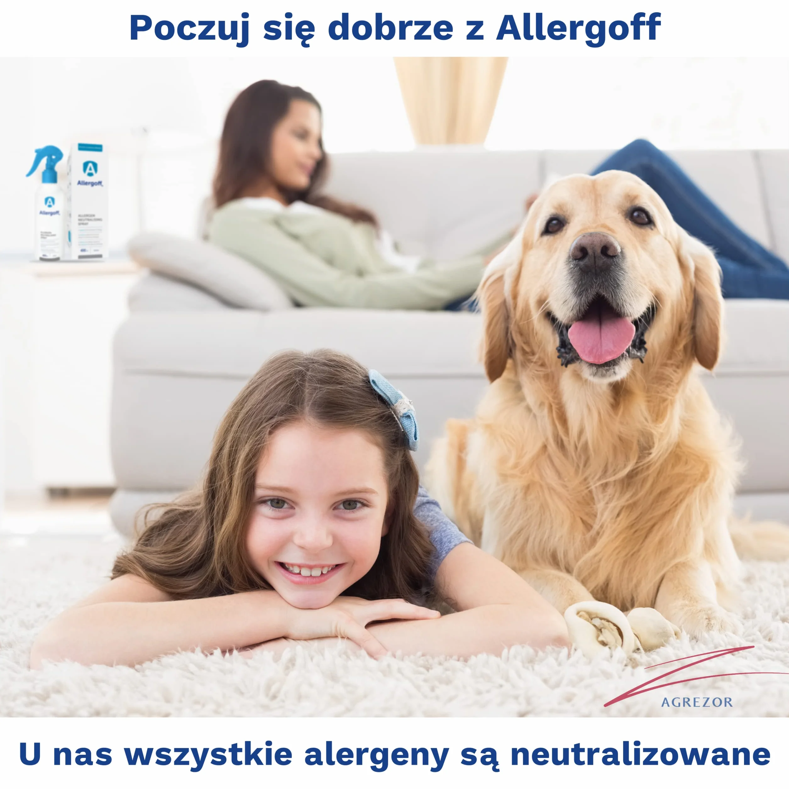 Allergoff spray na roztocza - spray na roztocza do materacy, łóżek, sof i tekstyliów - skuteczna kontrola roztoczy i alergenów - przeciw pyłkom, grzybom pleśniowym i alergenom zwierząt