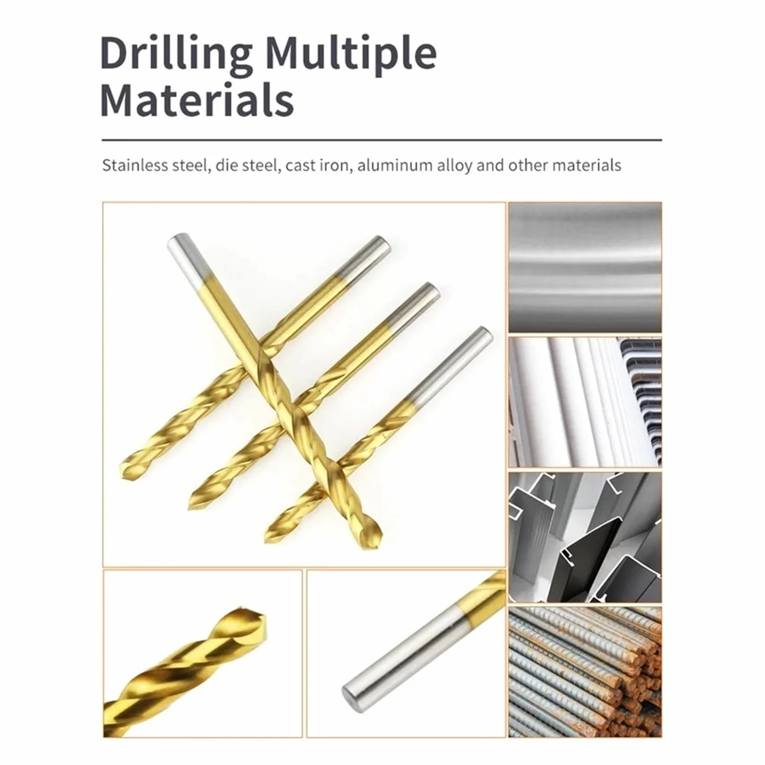 5 szt. Kobaltowe wiertło kręte ze stali szybkotnącej Wiercenie Zestaw narzędzi ze stali nierdzewnej Metal(6.0mm)