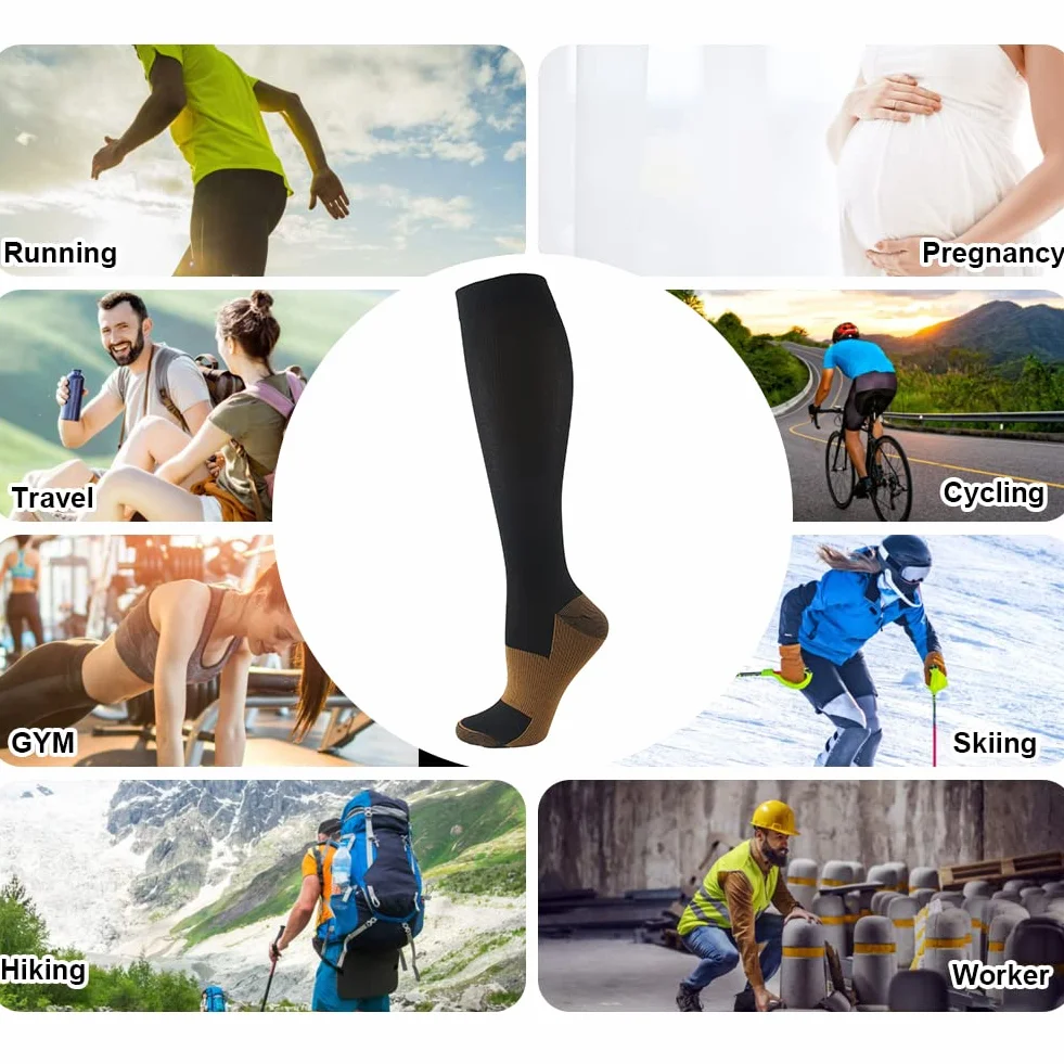 HYCOPROT Skarpety Uciskowe 15-20 mmHg 3 Pary Dla Sportowców Bieganie