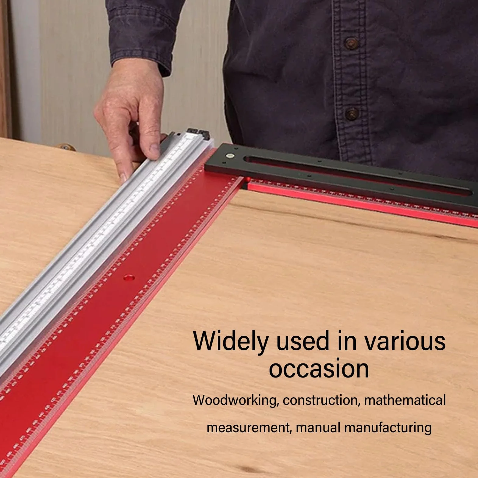 Linijka Kwadratowa L Linijka do Obróbki Drewna, 24-calowa Linijka Kątowa ze Stopu Aluminium 350x600 Mm, Przenośne Narzędzie Pomiarowe o Wysokiej Dokładności