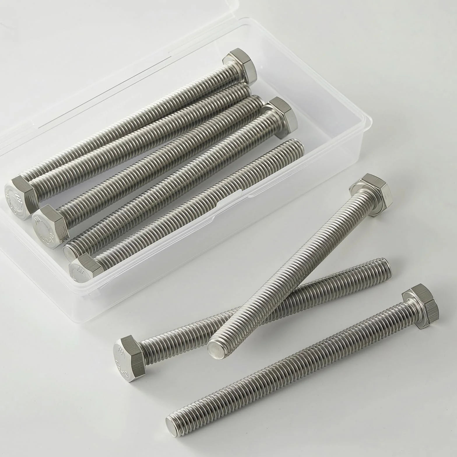 Śruba sześciokątna M10 x 80, śruba M10-1,5, zewnętrzne śruby sześciokątne, stal nierdzewna 304 (A2-70), DIN 933, czyste wykończenie, pełny gwint, 6 sztuk