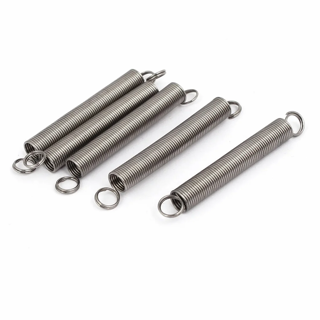 sourcing map Sprężyna trakcyjna napinająca Sprężyny przedłużające 0,6 mm x 6 mm x 50 mm 304 stal nierdzewna srebrna 5 szt