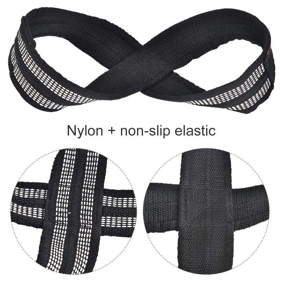 Weight Lifting Wrist Strap, 1 Paar Abbildung 8 Weight Lifting Straps Dead Lift Wrist Strap für Klimmzüge Horizontal Bar Powerlifting Gym Fitness Bodybuilding-Ausrüstung(S.)