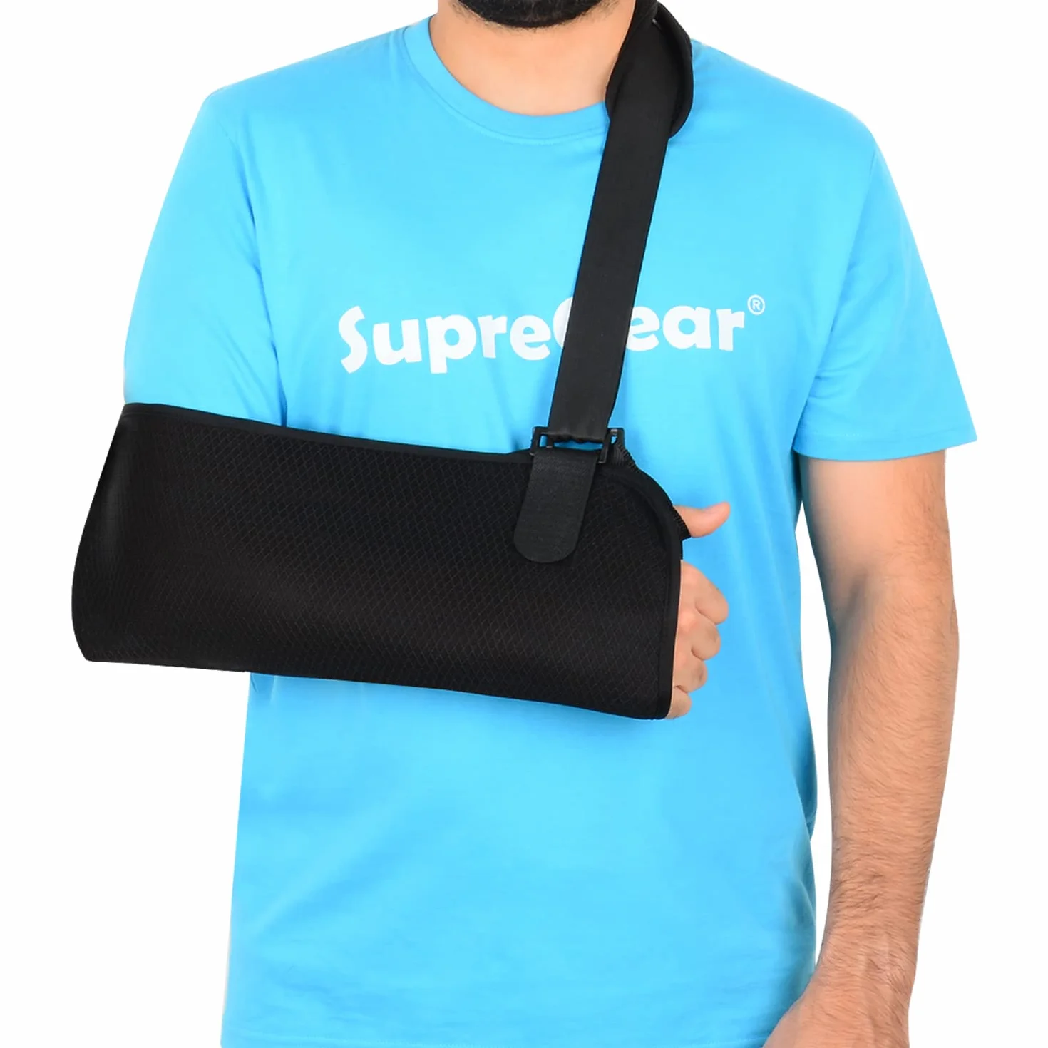 supregear Arm Sling, Lekka Regulowana Siatka Zawiesie na Ramię Immobilizer Rotator Mankiet Ramię Opaska Wspierająca na Urazy Barku, Złamane i Fracturado Kości, Pasuje Lewego i Prawego Ramię, XS