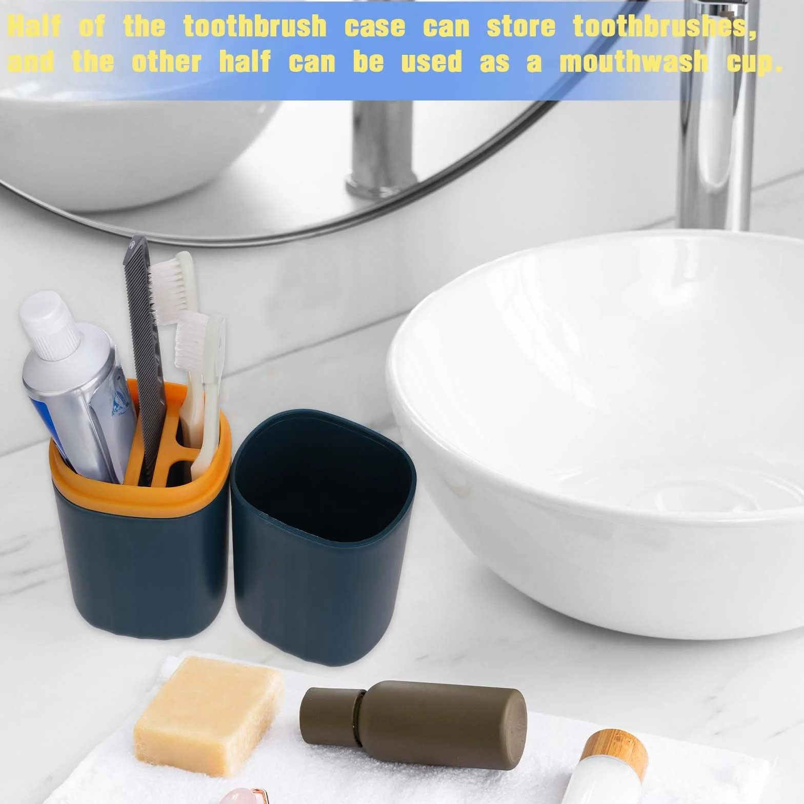 Etui na szczoteczki do zębów, 3 w 1, pojemnik na szczoteczki do zębów, tworzywo sztuczne, przenośny, na szczoteczkę do zębów, etui ochronne na podróż służbową, kemping, do domu, szkoły