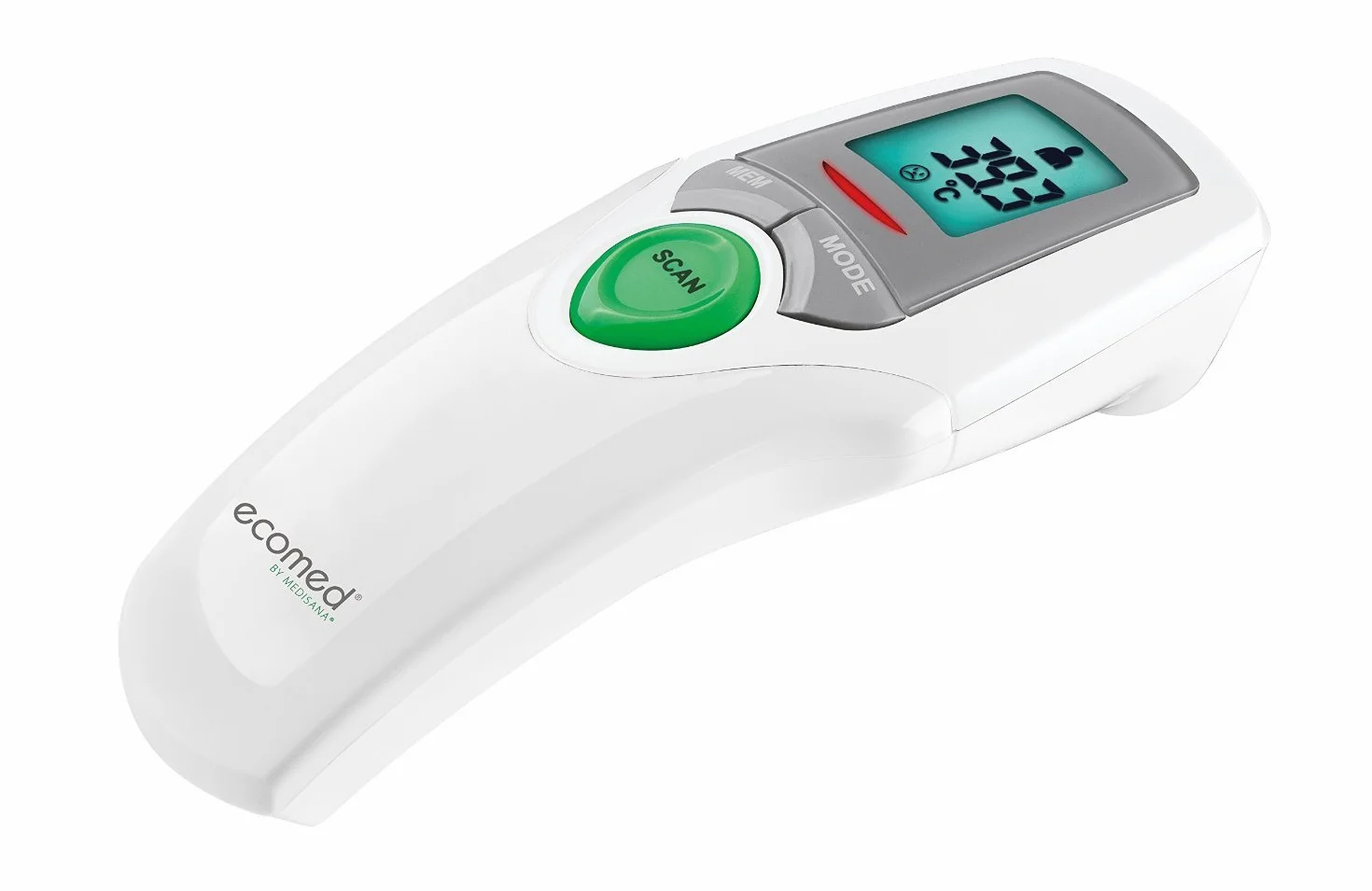 ecomed TM-65E cyfrowy termometr kliniczny na podczerwień dla niemowląt, dzieci i dorosłych, termometr na czoło, temperatura otoczenia i temperatura płynu