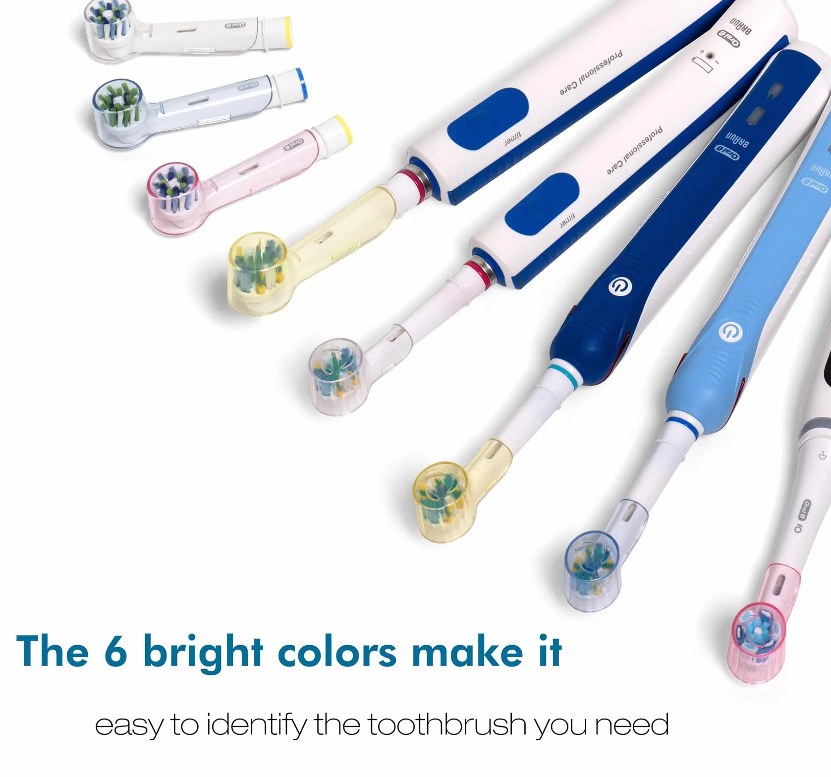 Elektryczna osłona główki szczoteczki do zębów Oral-B & iO, wielokolorowa, 8 szt. w opakowaniu, etui podróżne na szczoteczki do