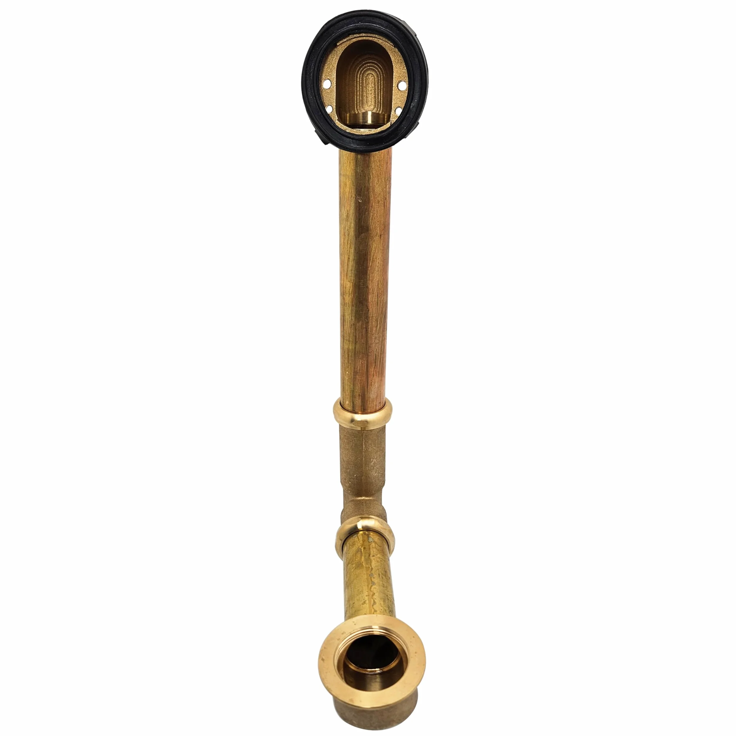 Westbrass 35,5 cm 17 Gauge mosiężny odpływ odpływowy i przelewowy z 2-otworową płytką czołową, satynowy nikiel, D325-07