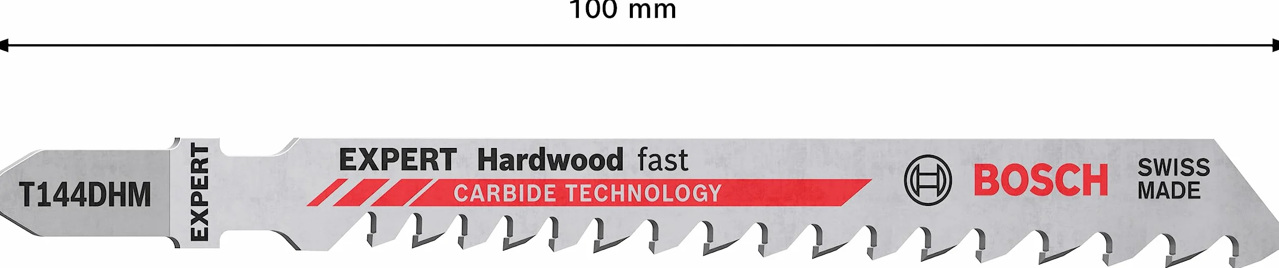 Bosch 3x Brzeszczot do wyrzynarki EXPERT Hardwood fast T144DHM (do Twarde drewno, Plastikowe drewno WPC, Długość 100 mm, Professional Akcesoria Wyrzynarka)