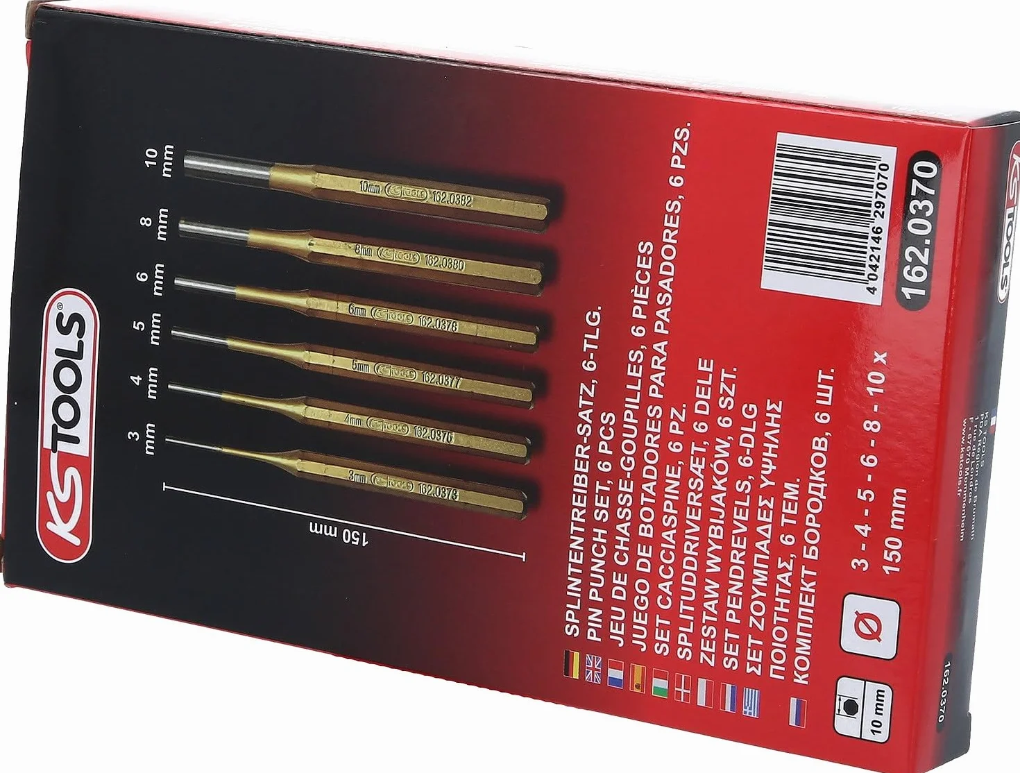 KS Tools 162.0370 Zestaw wybijaków, 6-szt