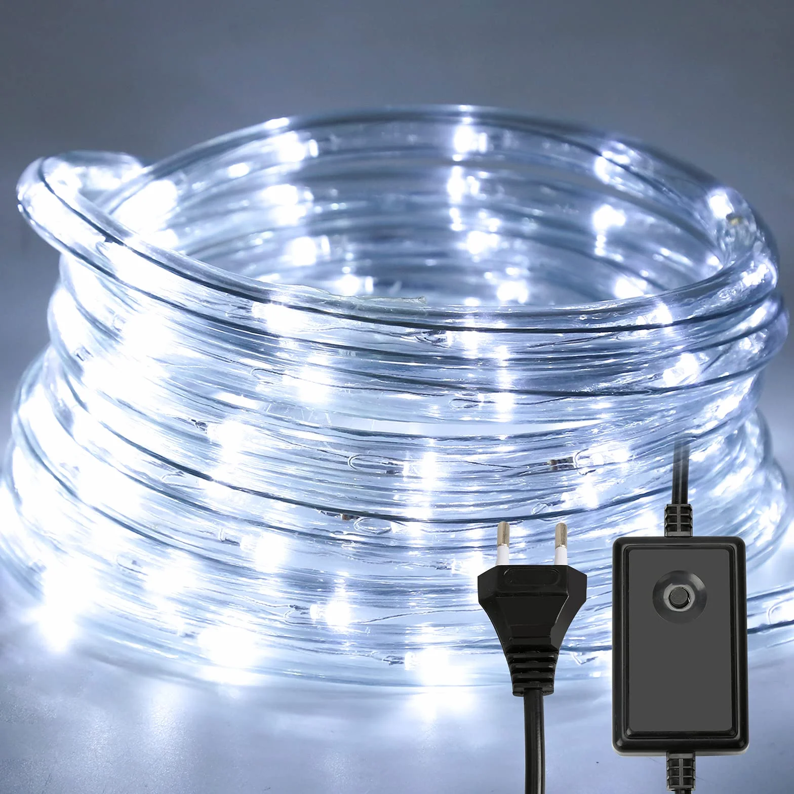 Gimisgu Wąż świetlny zewnętrzny, 40 m, zimna biel, 960 diod LED, wąż świetlny z kontrolerem czasowym, wąż świetlny na zewnątrz, IP20, wodoszczelny, do użytku wewnątrz na balkon, imprezę, wesele