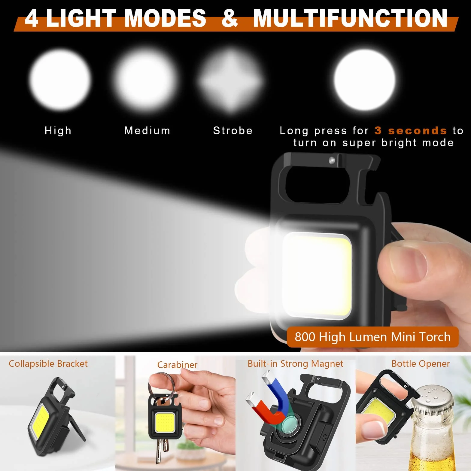 Shadowhawk Latarka LED do ładowania, bardzo jasna, 500000 lumenów, zasilana bateriami, USB, XHM77.2, latarka taktyczna, mocna, wodoszczelna, do użytku na zewnątrz, w sytuacjach awaryjnych, na kemping