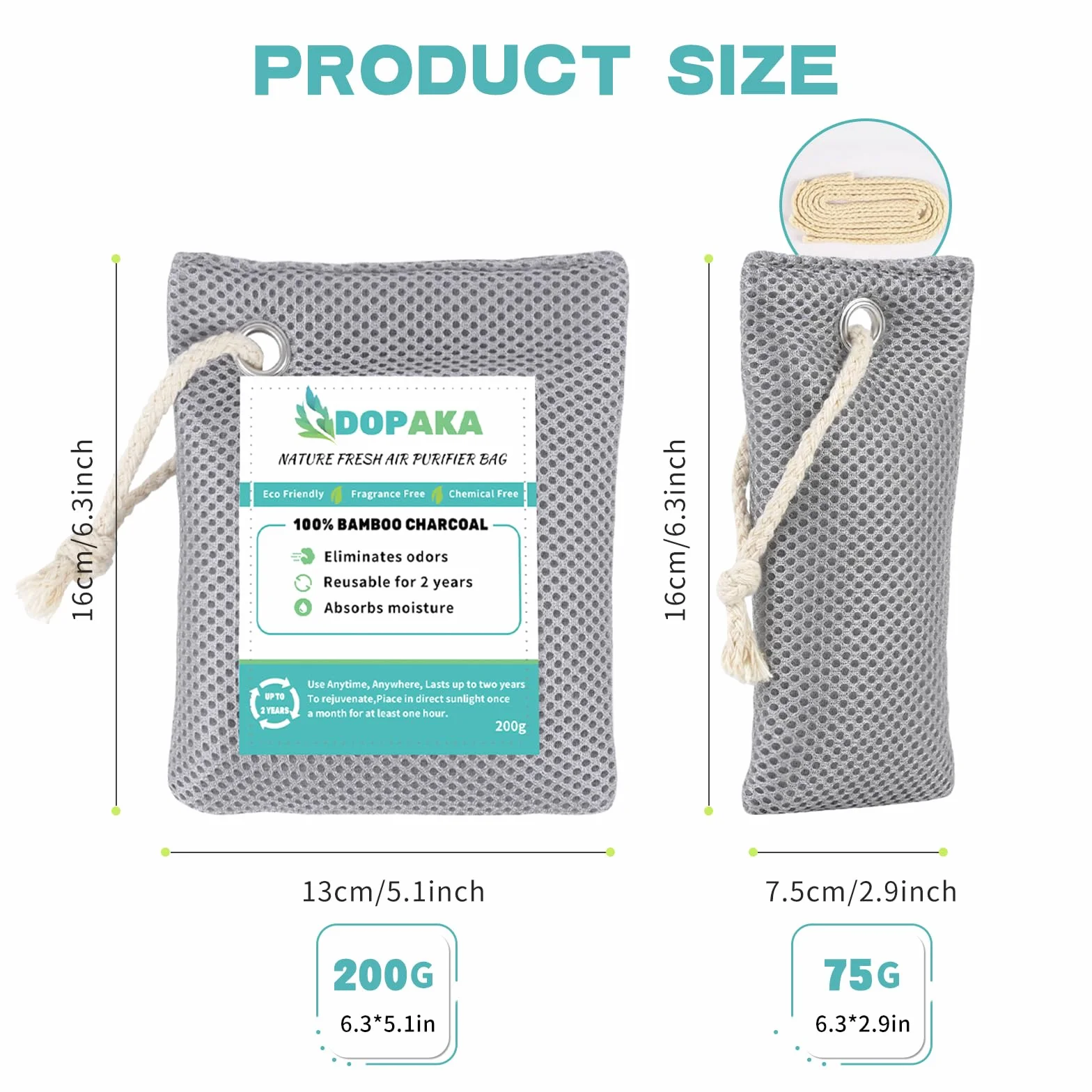 Worki do oczyszczania powietrza z węglem bambusowym (200g x4), usuwają zapachy i wilgoć, naturalne woreczki do oczyszczania świeżego powietrza do szafy, butów, dużego