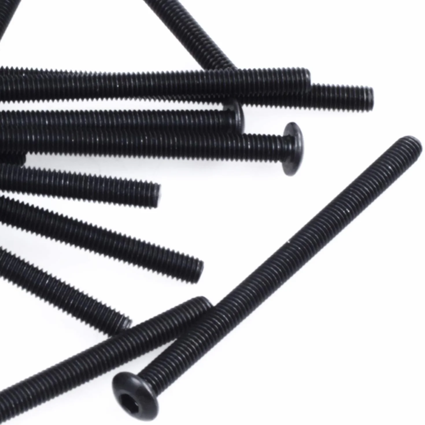 M3 X 45Mm Stal Stopowa Nasadka SześCiokąTna ŁEb Kulisty WKRĘTY Czarny 20