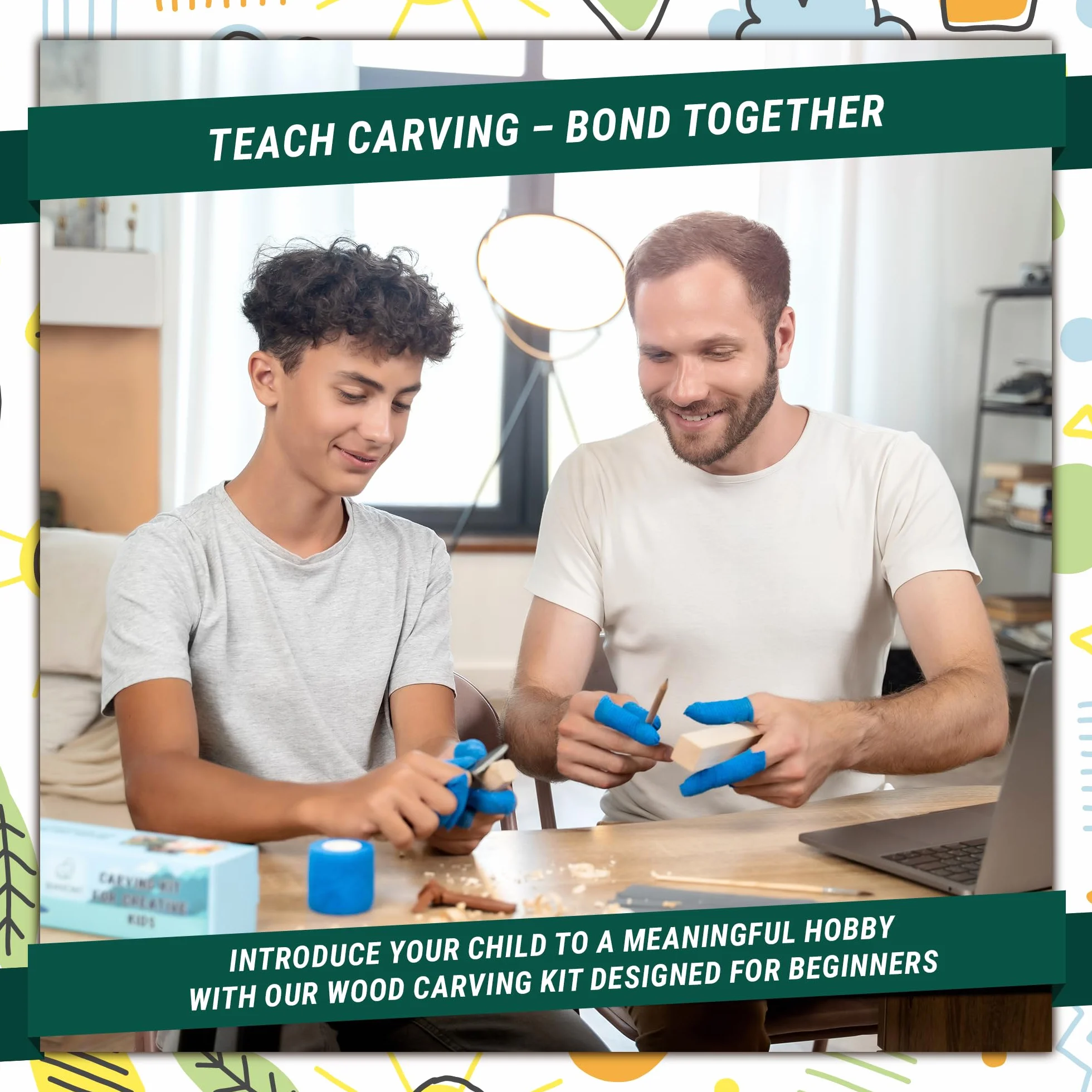 BeaverCraft Zestaw do rzeźbienia w drewnie DIY08 14+ elementów