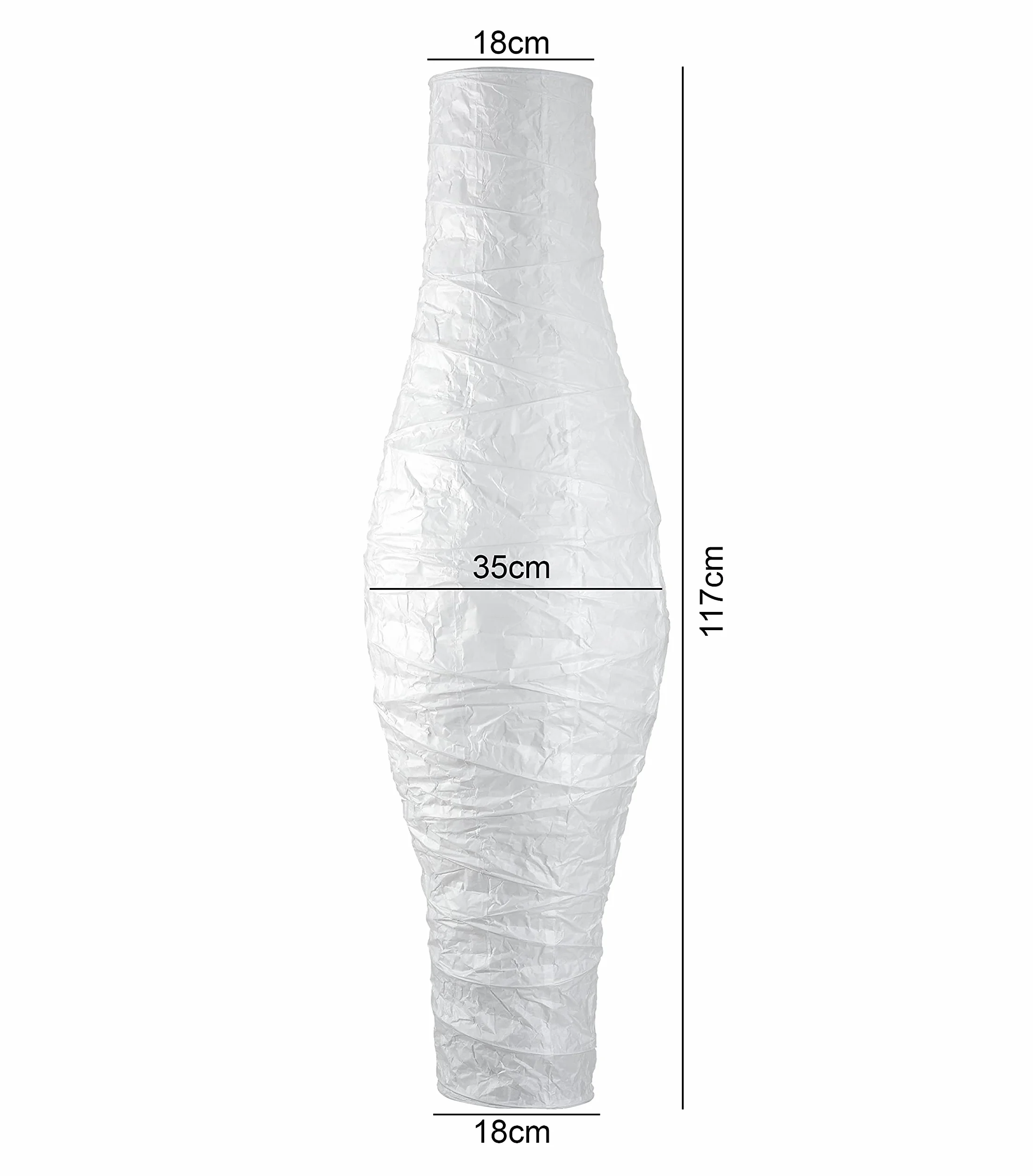 FHU Papierowy Abażur, Papierowy Klosz, Kompatybilny z IKEA DUDERO i Innymi Lampami Podłogowymi, Zamienny Abażur do Lamp Podłogowych, Papierowy Design, Biały, 117 cm Wysokości