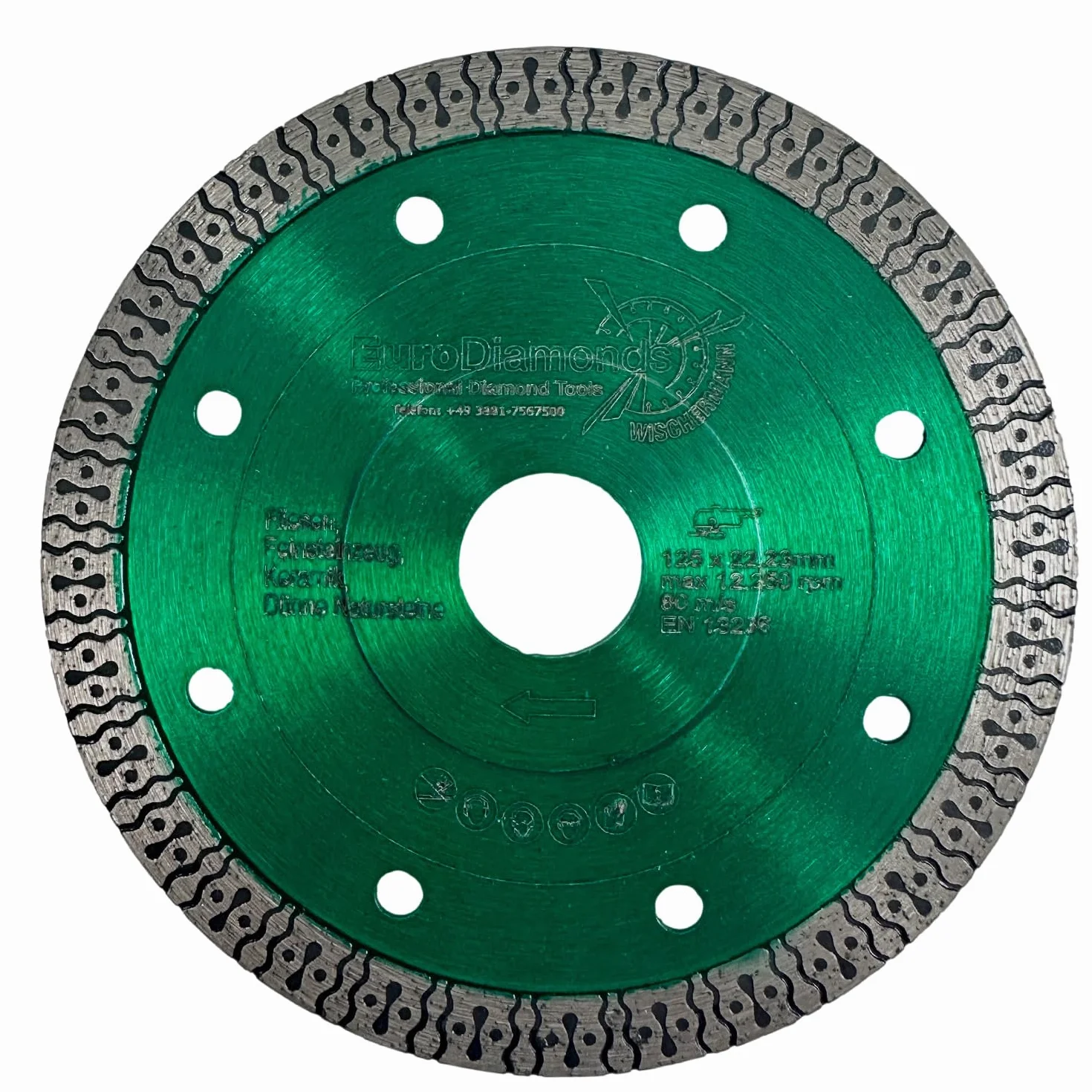 EDW Diamentowa tarcza do cięcia płytek gresowych 125 mm x 22,2 mm profesjonalna tarcza do płytek do szlifierek kątowych