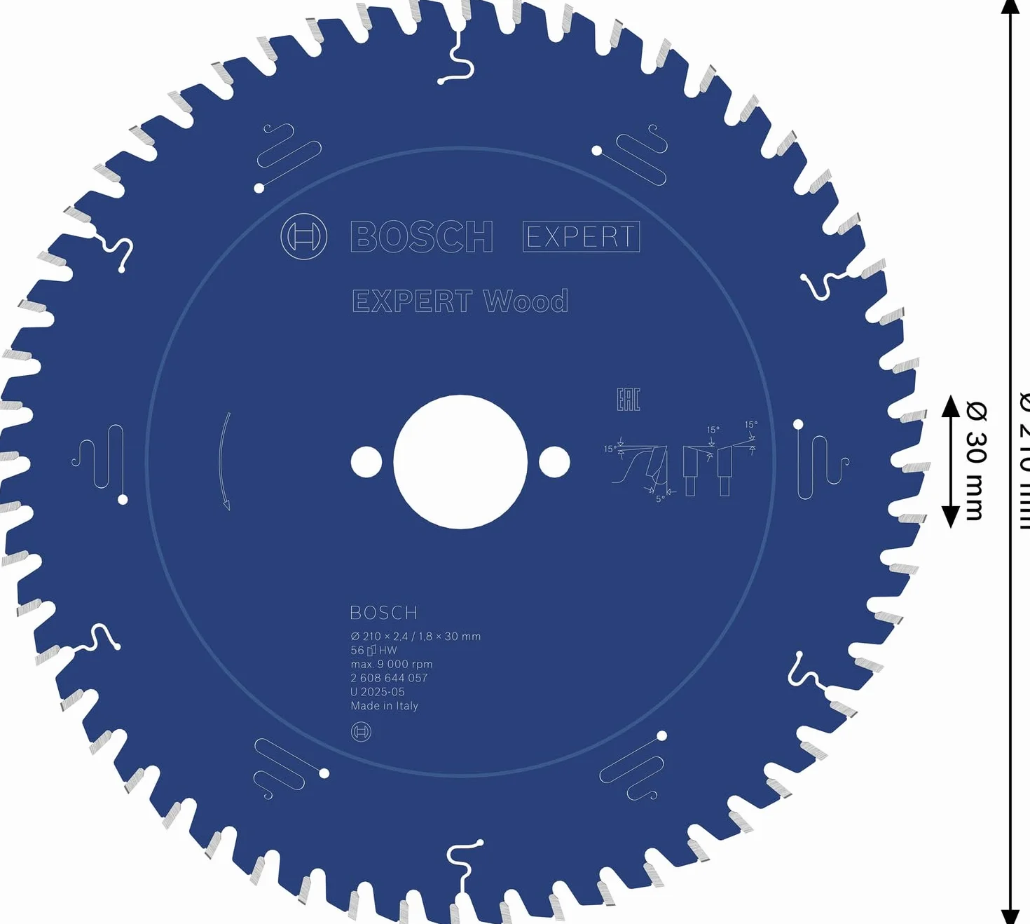 Bosch 1x Tarcza pilarska EXPERT Wood (do Miękkie drewno, Ø mm, Professional Akcesoria Przewodowe ręczne pilarki tarczowe, Pilarka wgłębna)