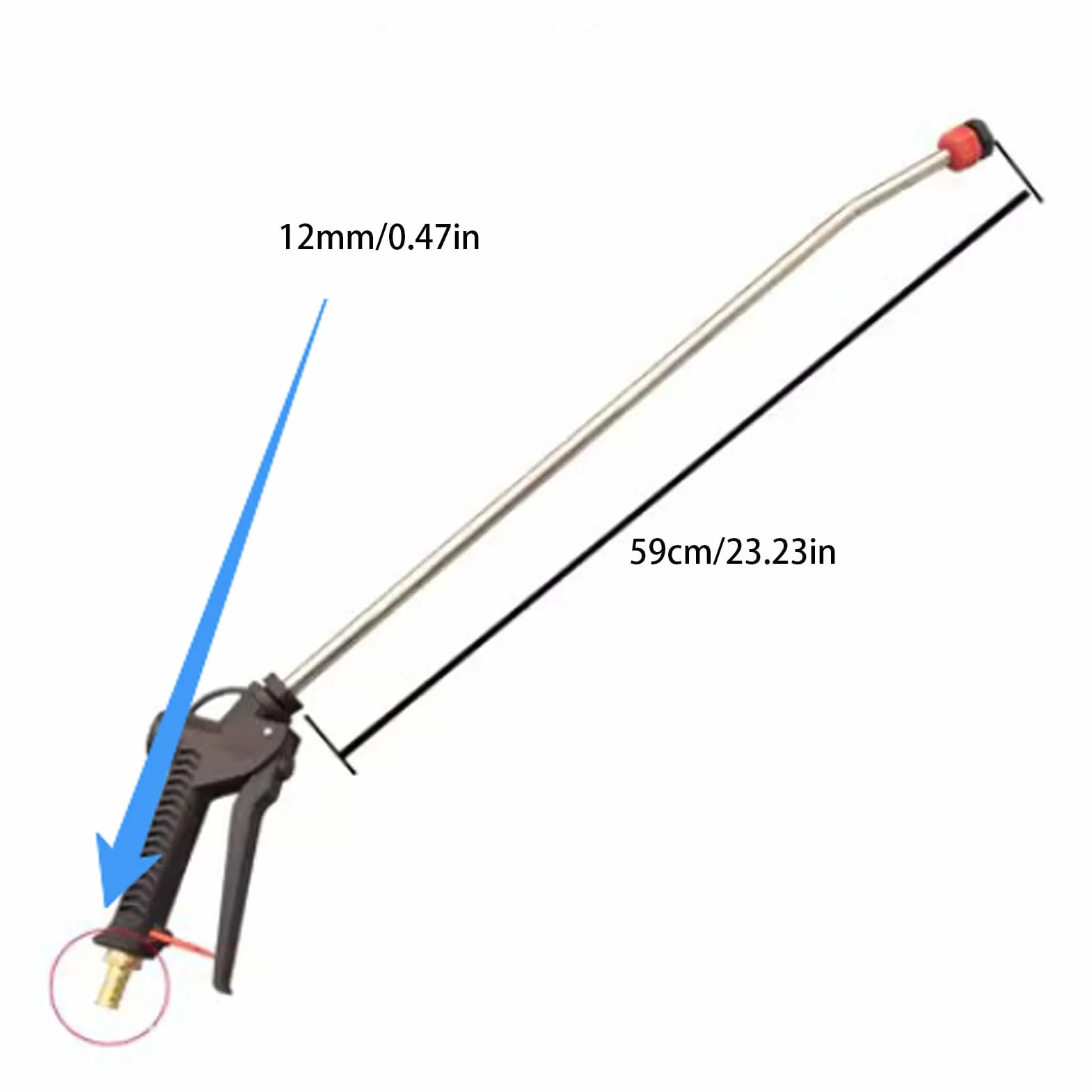 Yctze Pistolet do Piany o Długości 59 Cm z Przedłużoną lancą, Myjka Ciśnieniowa, Dysza 1/4 z Szybkozłączem 90° z Zabezpieczeniem Przed Dziećmi do łodzi Samochodowej ATV RV | Lanca czyszcząca o dużym zasięgu, zabezpieczenie przed dziećmi, gruba, bogata pia