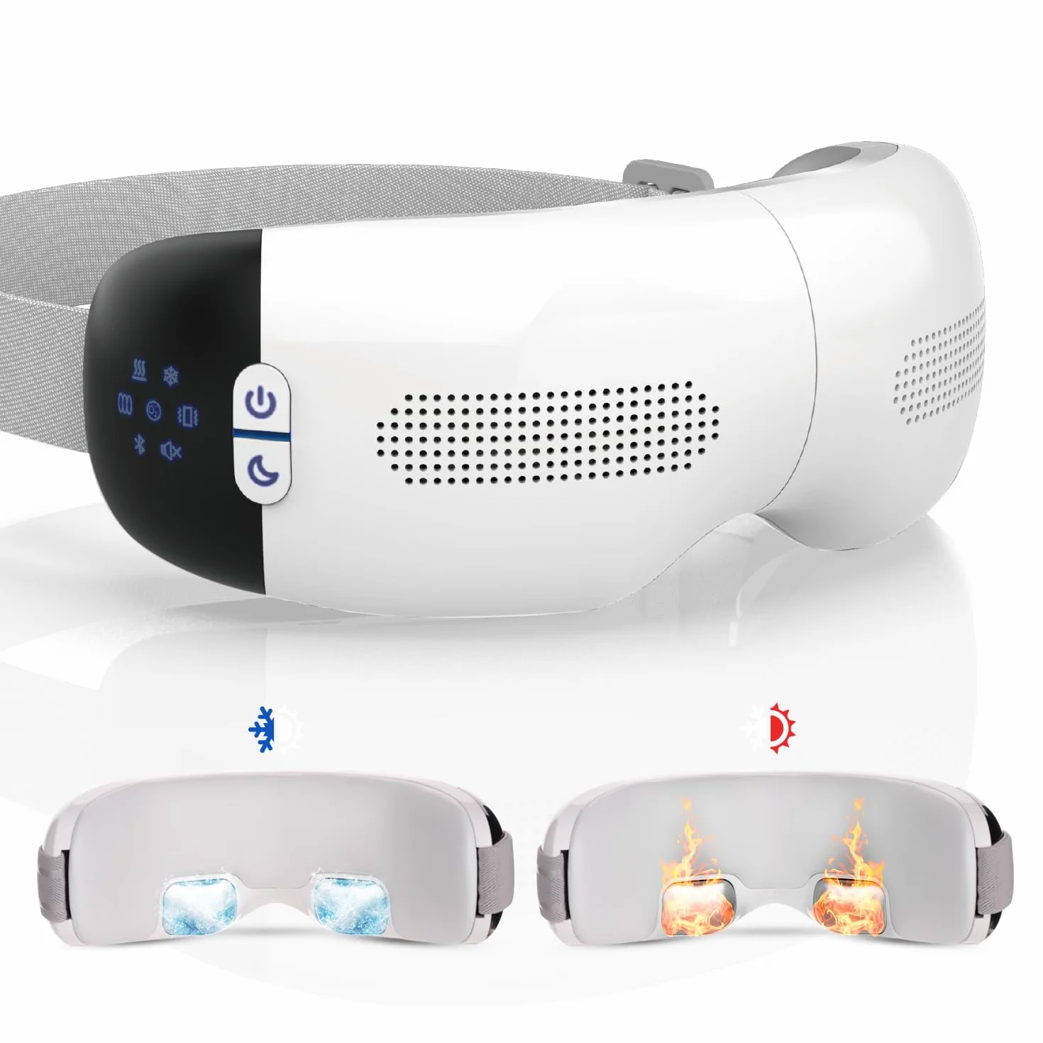 HubiCare Masażer Oczu z Podgrzewaniem i Chłodzeniem Bluetooth Biały