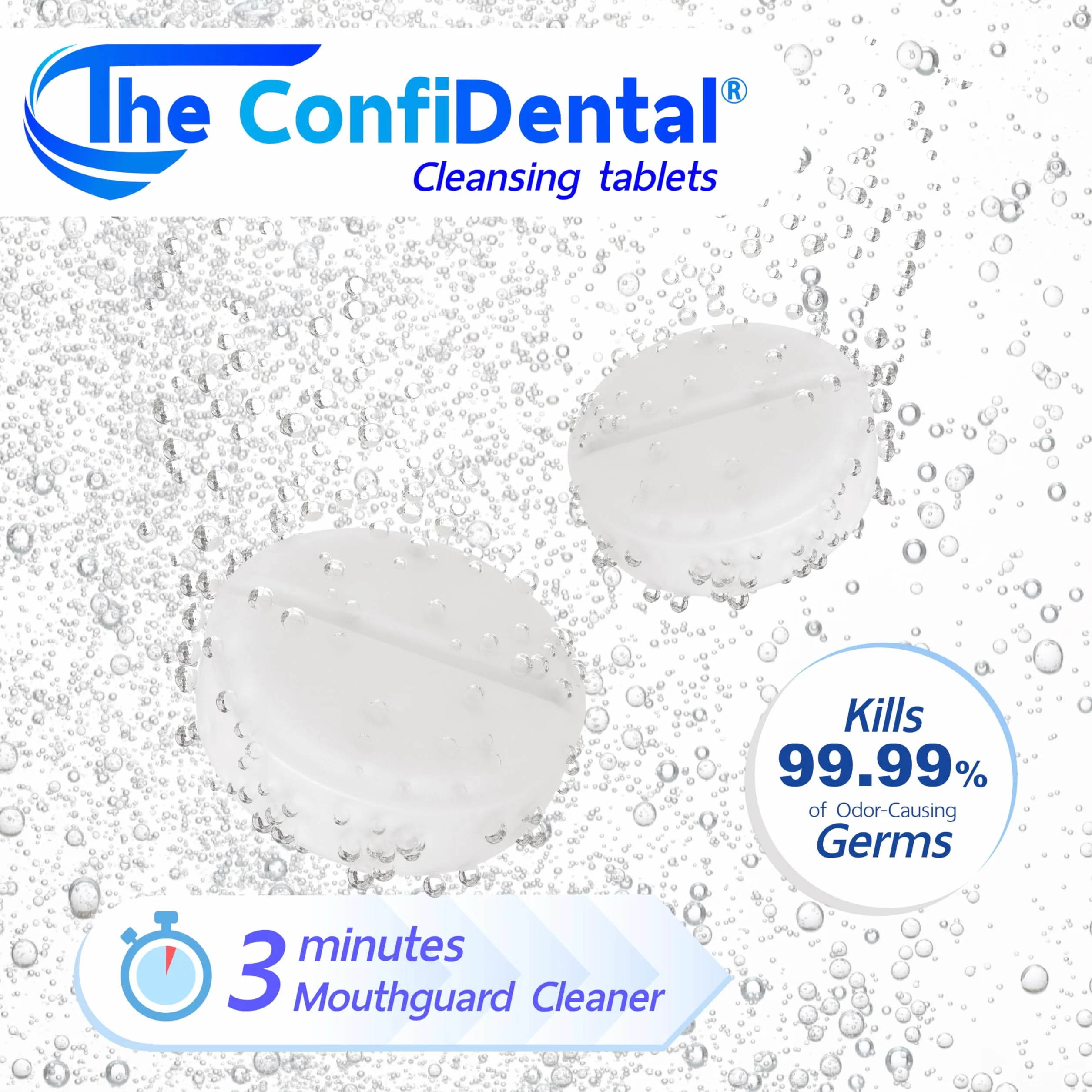 The ConfiDental Tabletki oczyszczające (120 tabletek) – dostawa na 4 miesiące. Ustalacz, ochraniacz ust i sprzęt dentystyczny do czyszczenia. Utrzymuj świeżość i czystość swoich sojuszy dentystycznych